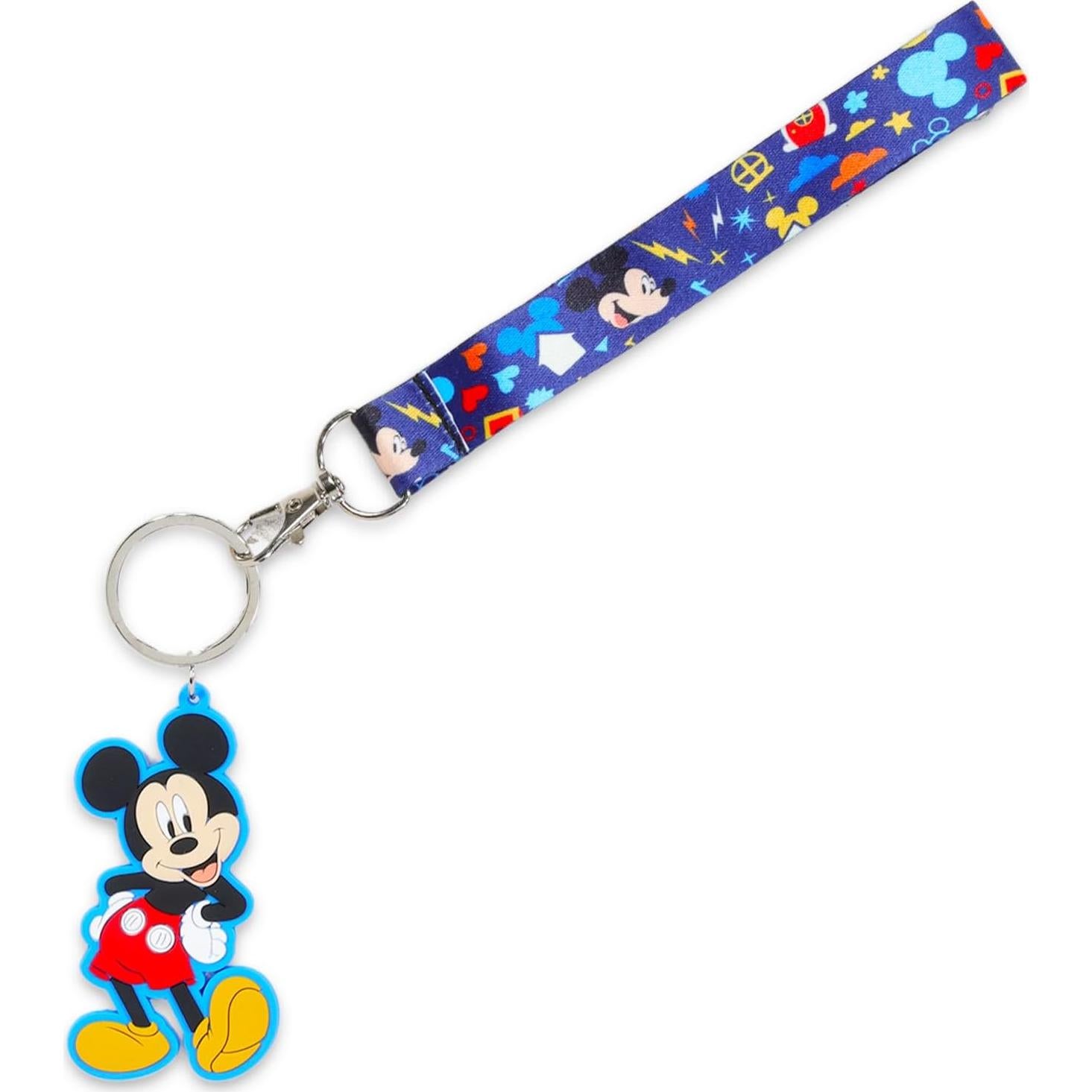 Llavero de silicona 3D Mickey Mouse con correa y pegatinas