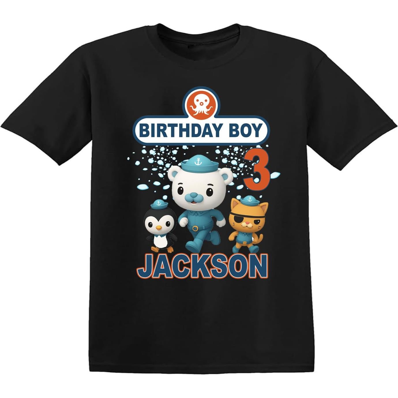 Camiseta de Cumpleaños Octopod Capitán Barnacles 2-6 Años