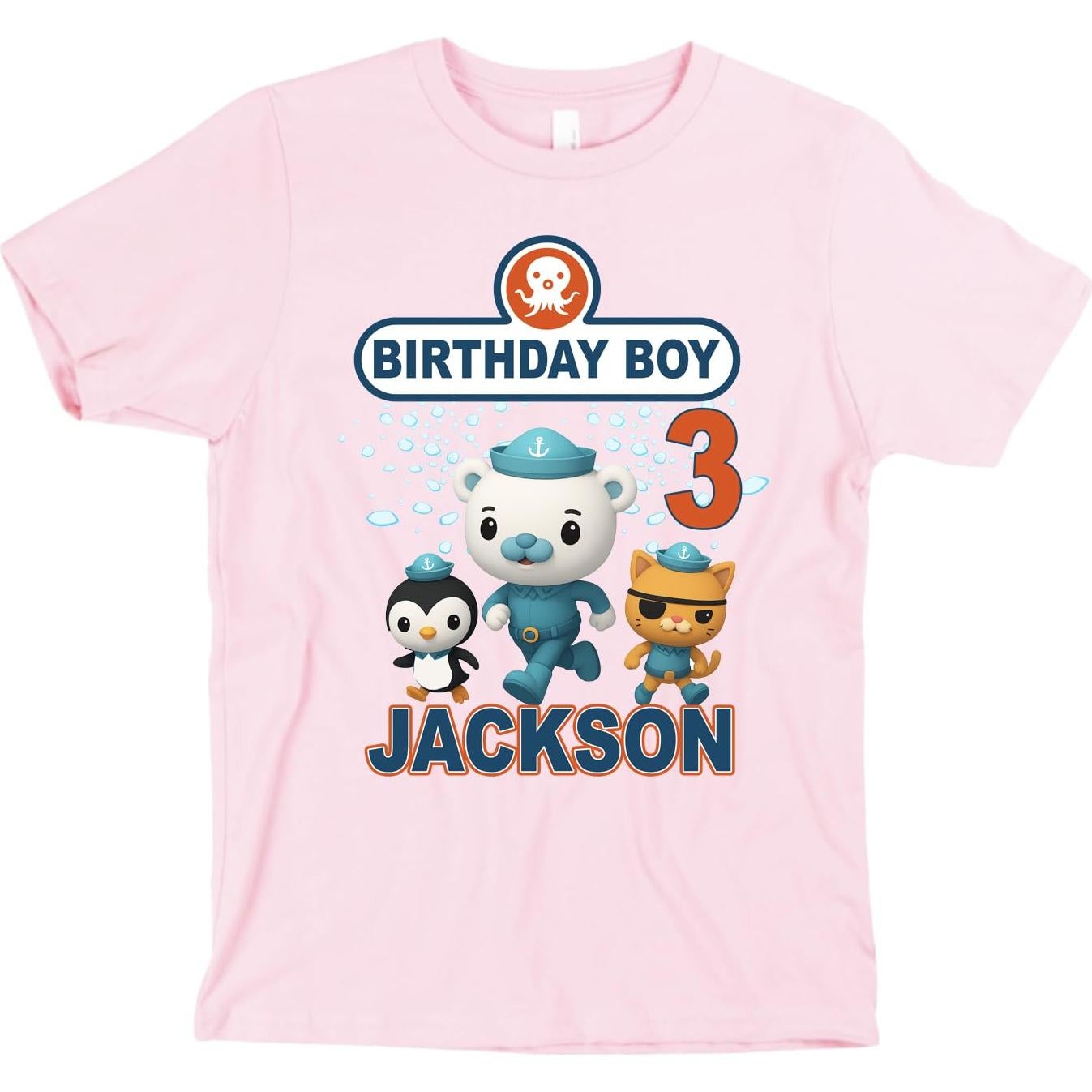 Camiseta de Cumpleaños Octopod Capitán Barnacles 2-6 Años