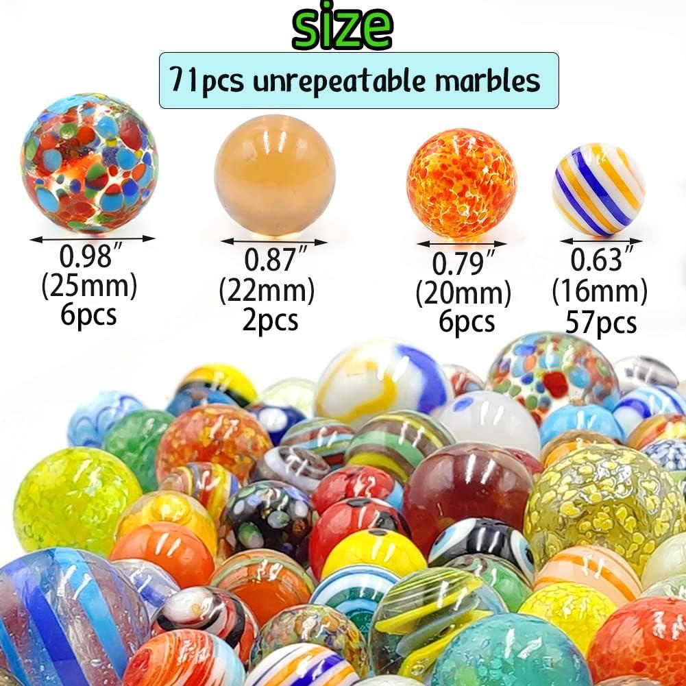 Juego de Canicas DSHMIXIA 71 Piezas Coloridas y Brillantes