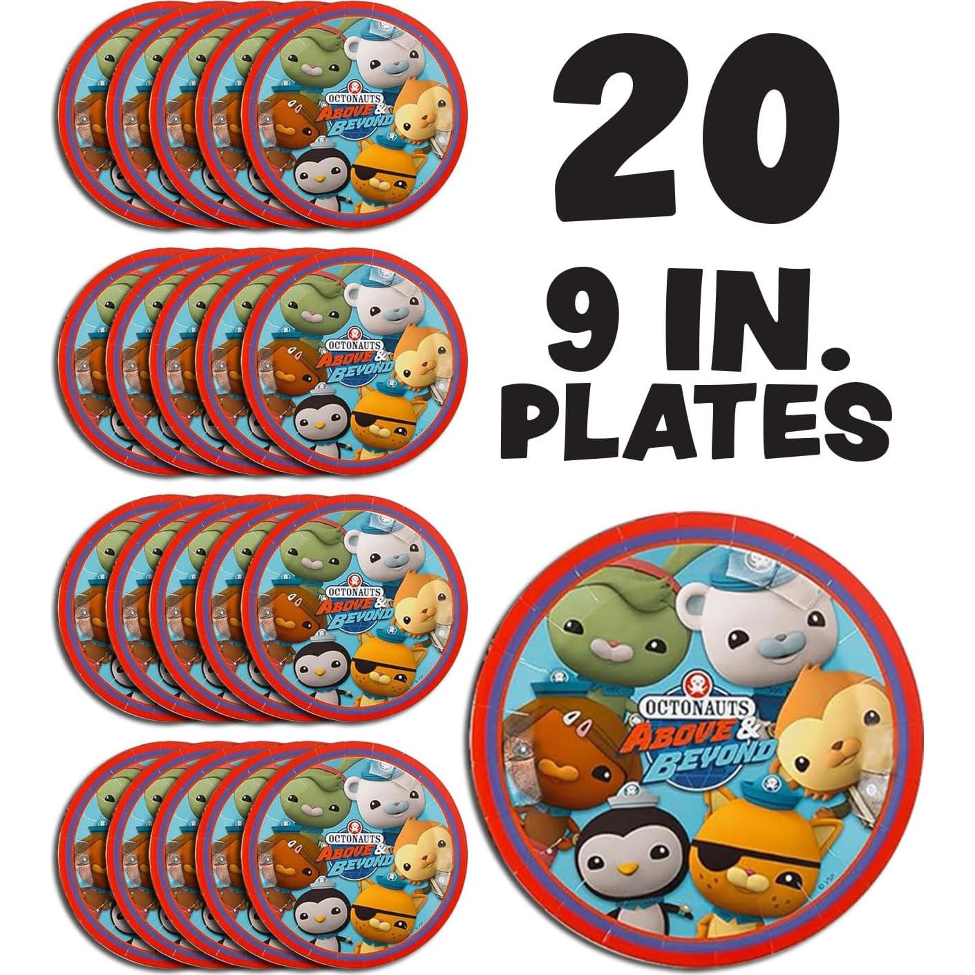 Set de 20 Platos de Papel Octonauts Mighty Mojo 22.86 cm
