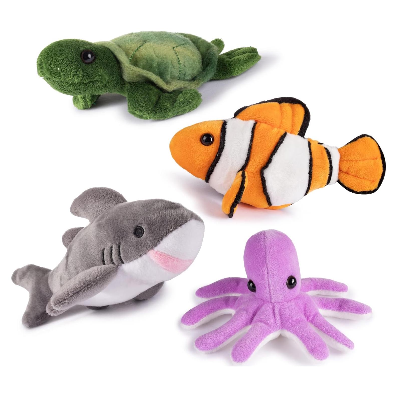 Conjunto de Animales Oceánicos de Peluche Plush Creations - 4 Piezas