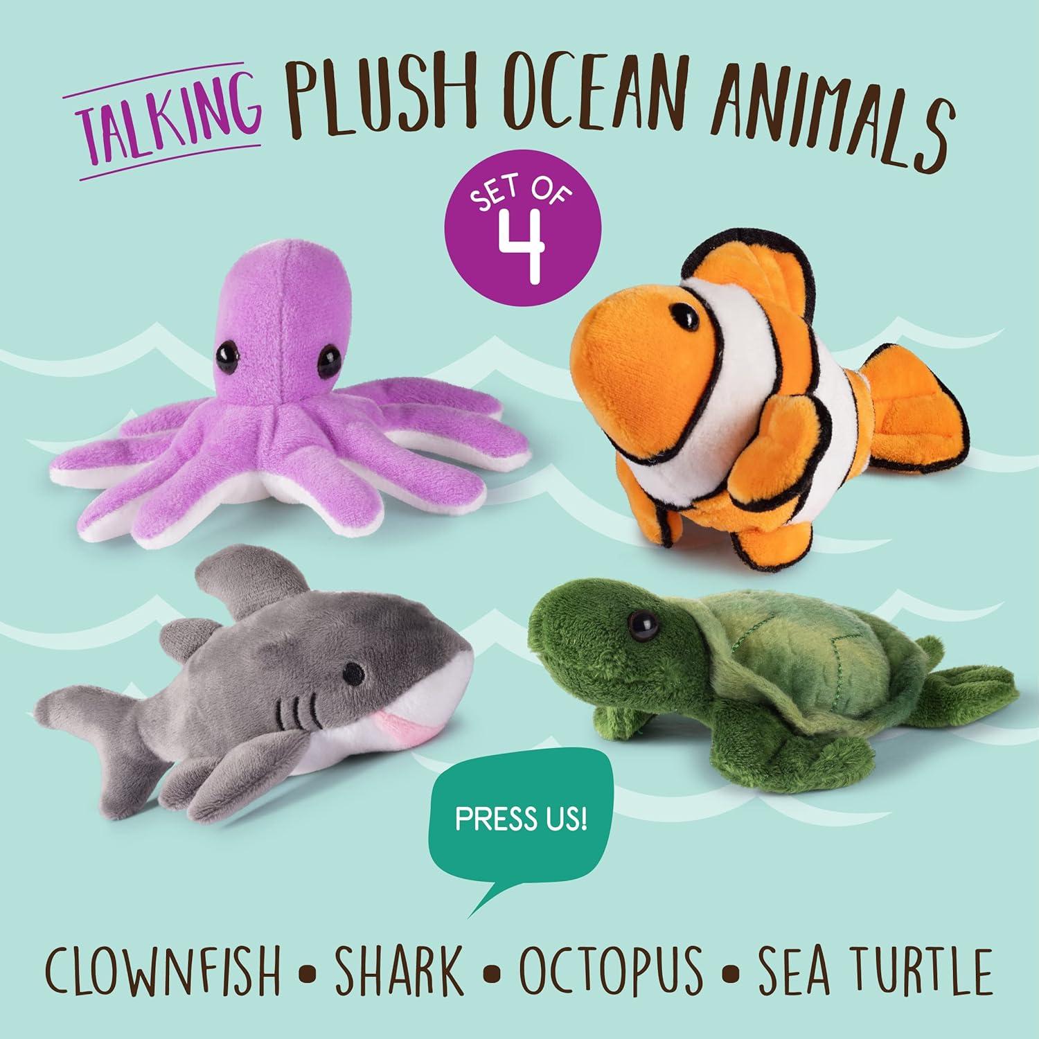 Conjunto de Animales Oceánicos de Peluche Plush Creations - 4 Piezas