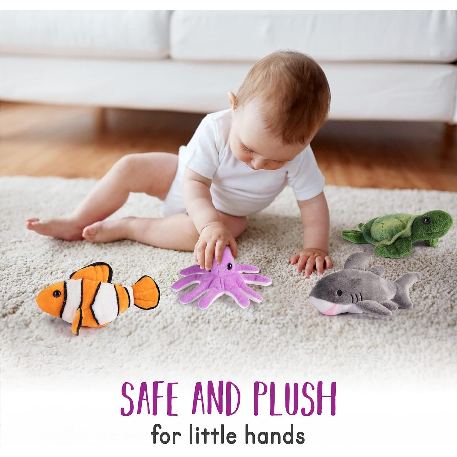 Conjunto de Animales Oceánicos de Peluche Plush Creations - 4 Piezas