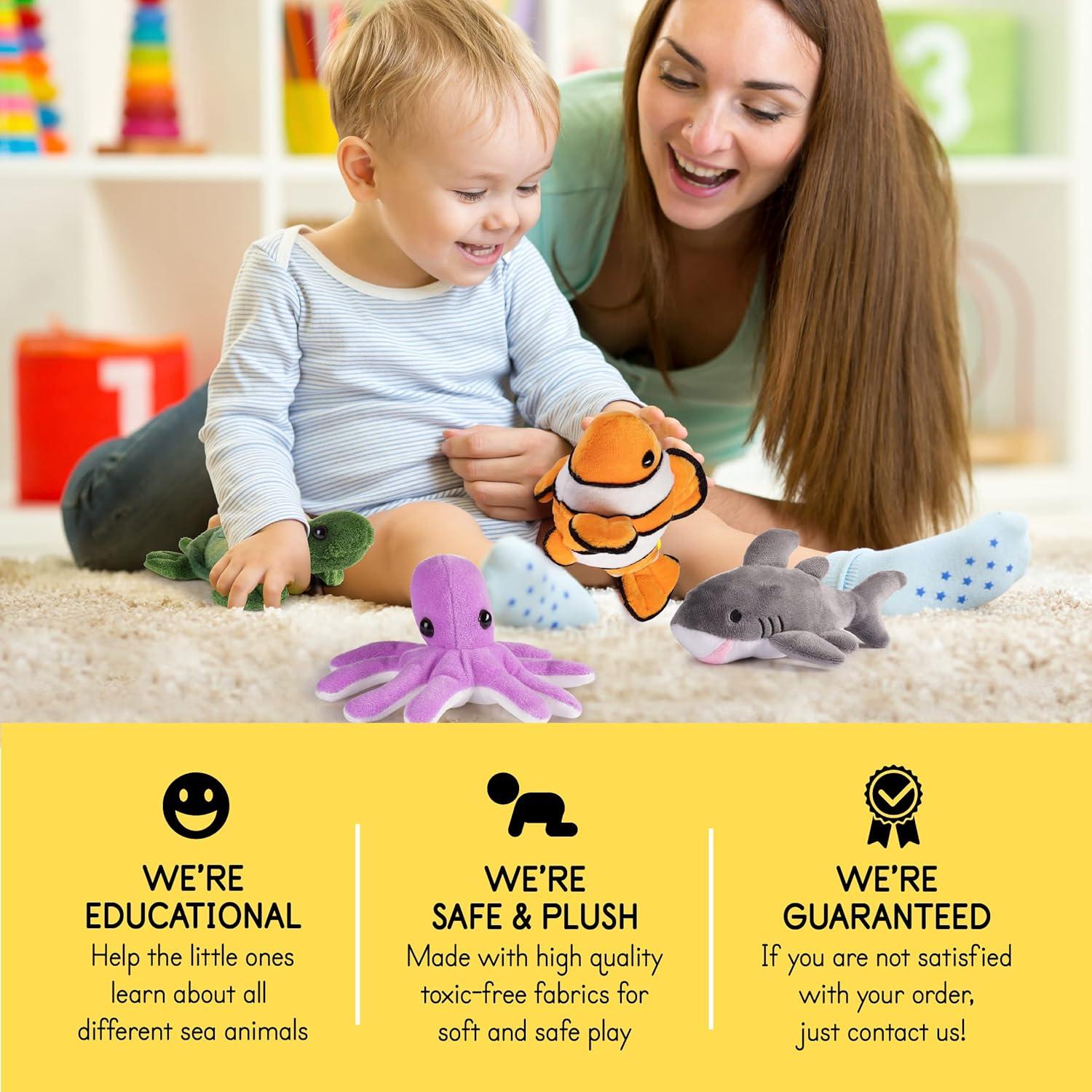 Conjunto de Animales Oceánicos de Peluche Plush Creations - 4 Piezas
