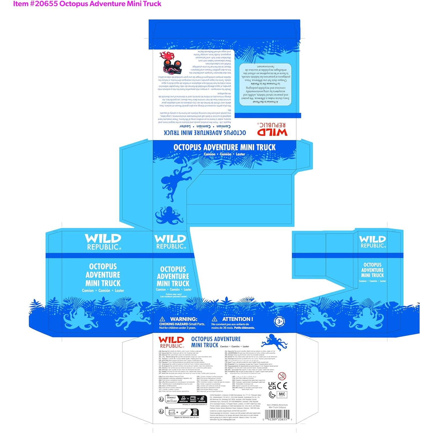 Conjunto de Juguete de Aventura Pulpo y Mini-Camión Wild Republic