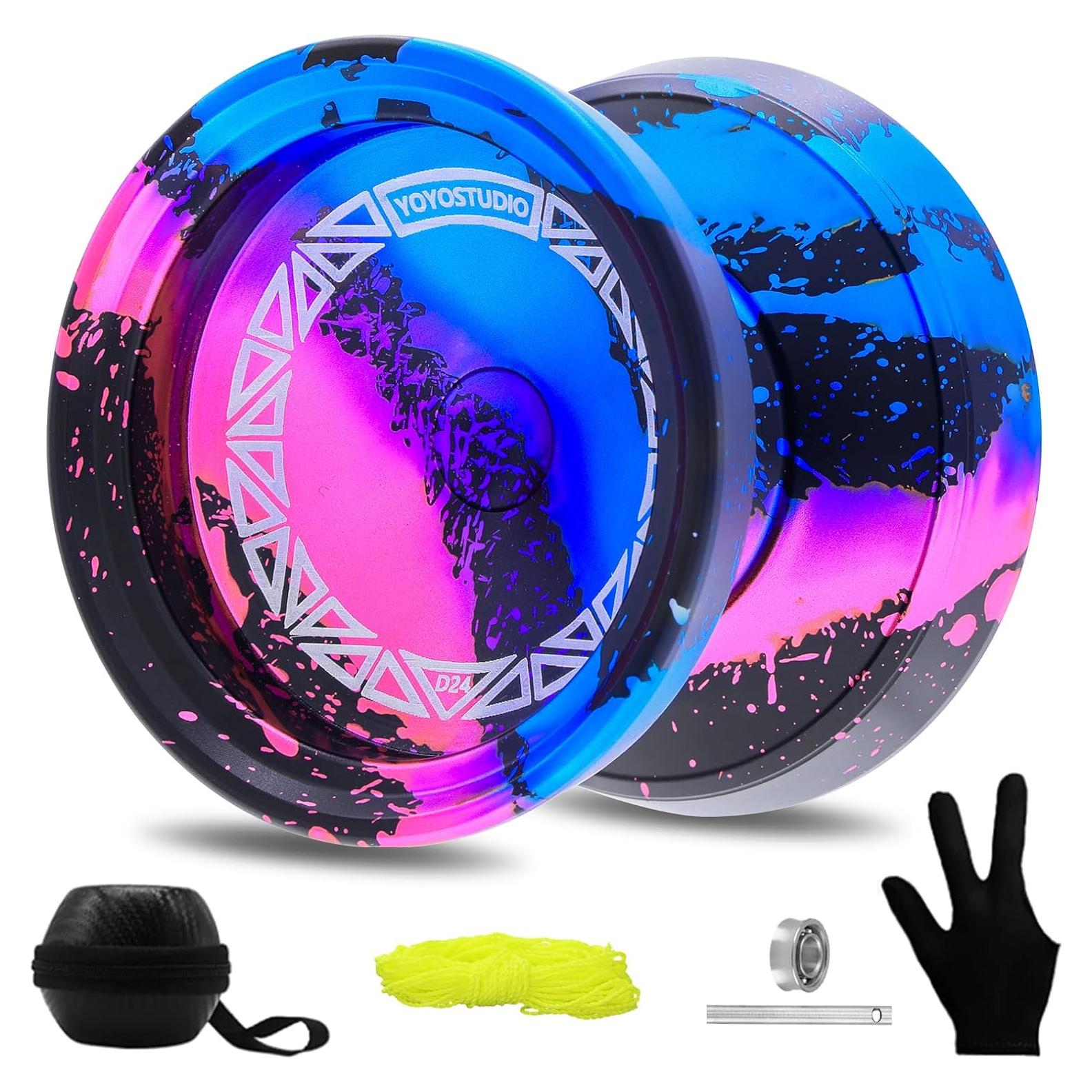 Yoyo Profesional D24 YoYoStudio para Trucos - Negro Azul Rosa