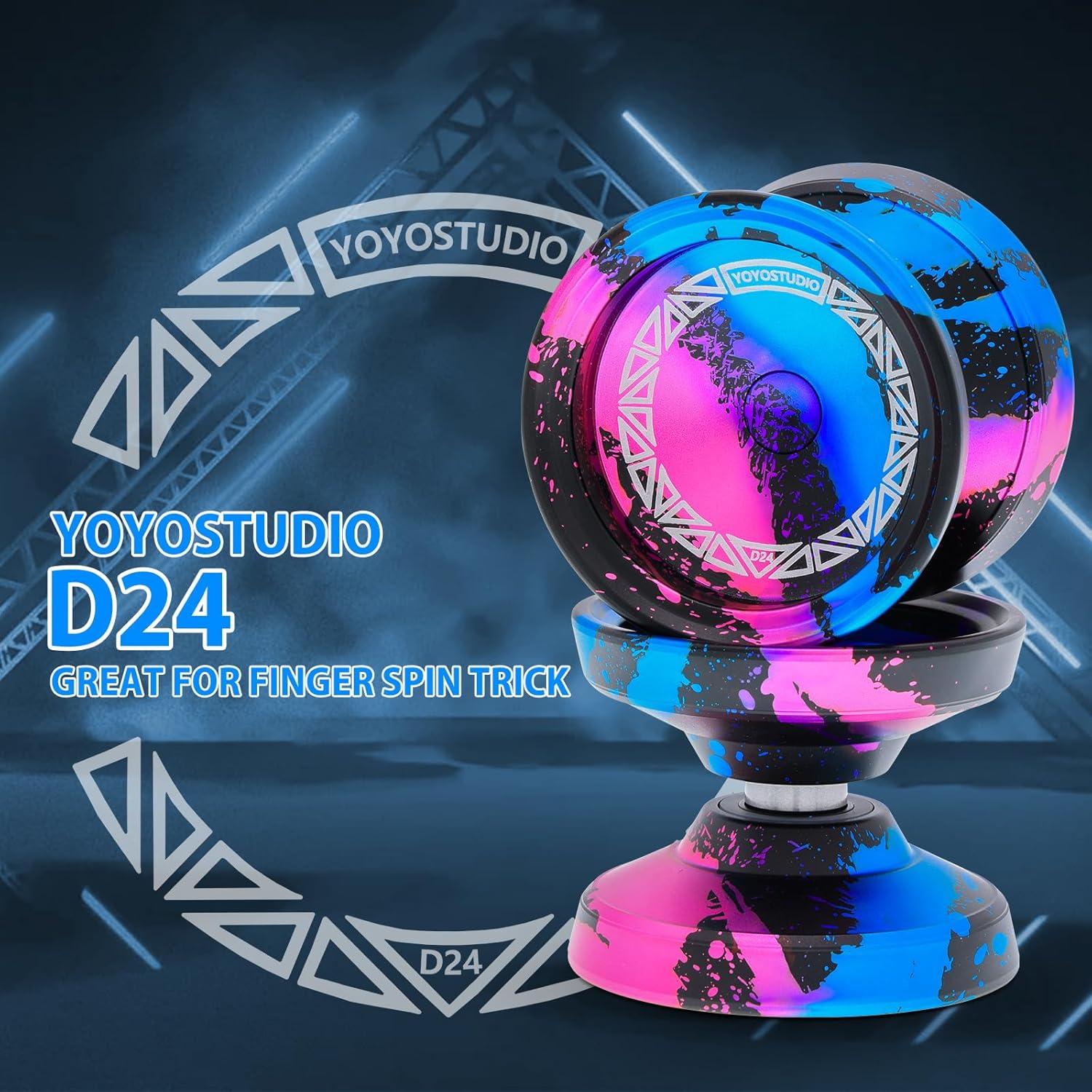 Yoyo Profesional D24 YoYoStudio para Trucos - Negro Azul Rosa