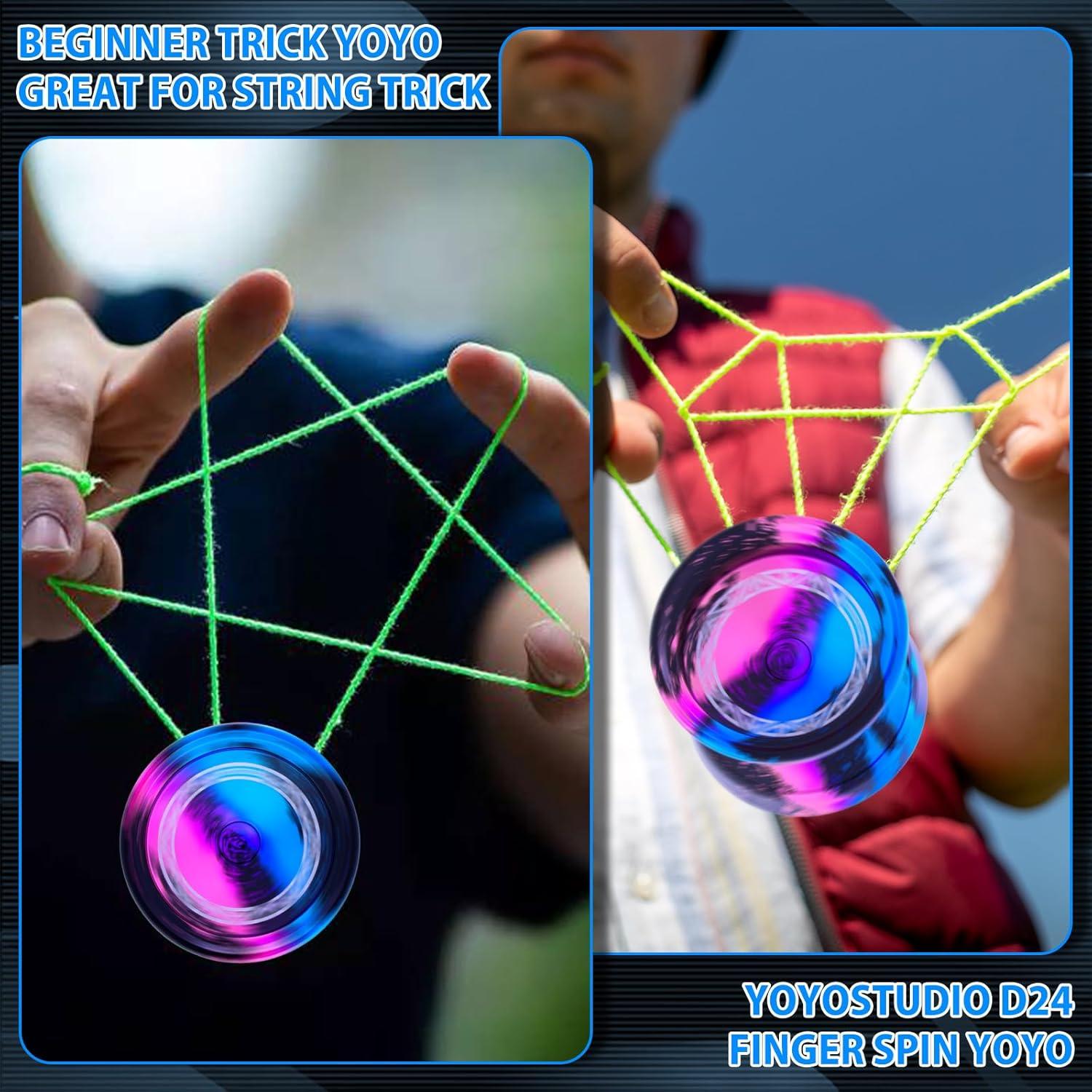 Yoyo Profesional D24 YoYoStudio para Trucos - Negro Azul Rosa