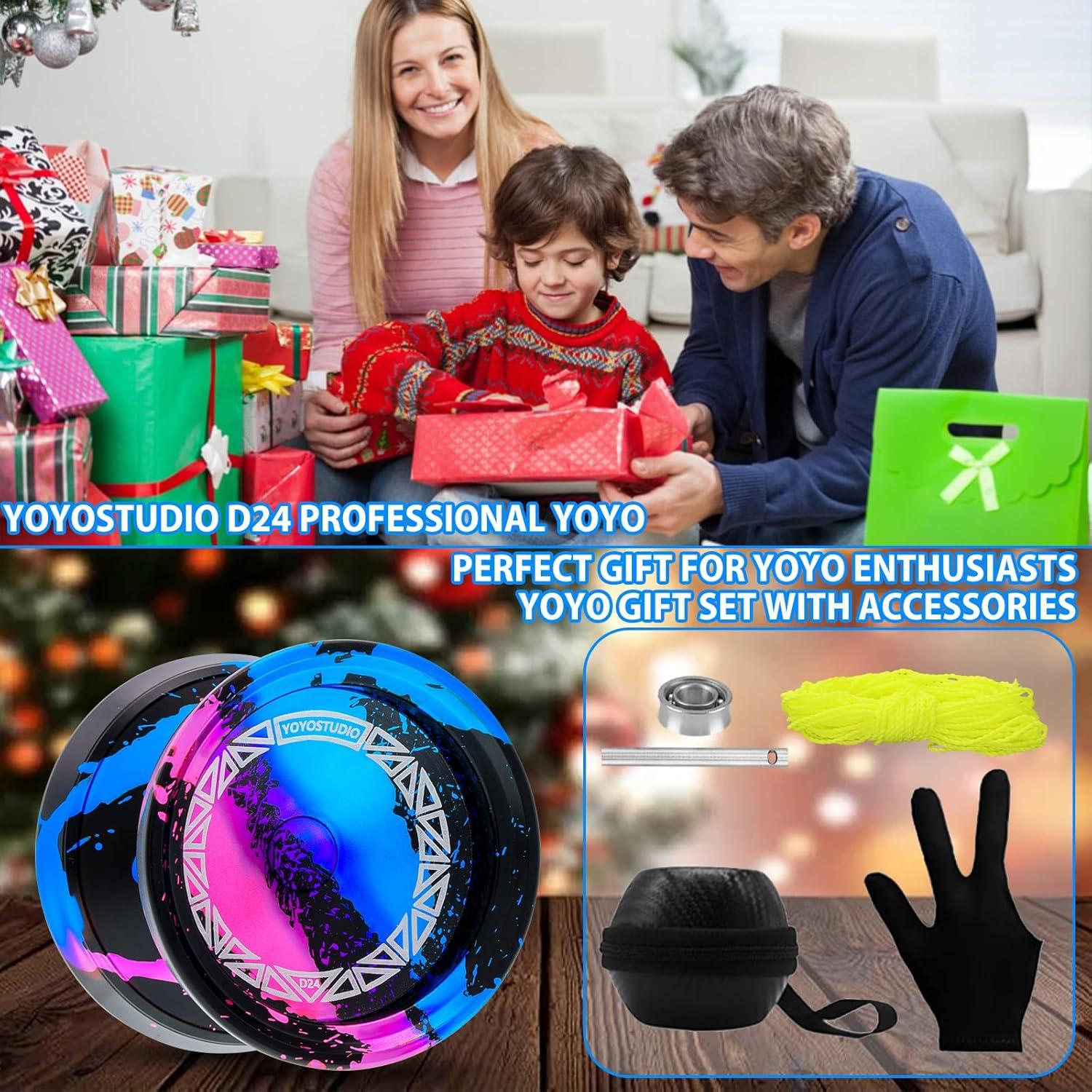 Yoyo Profesional D24 YoYoStudio para Trucos - Negro Azul Rosa