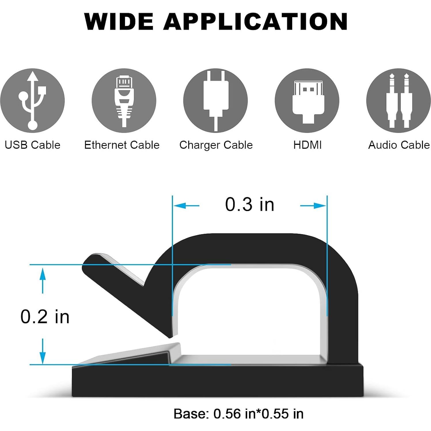 60 Clips Adhesivos para Cables TidyHelper Multiusos