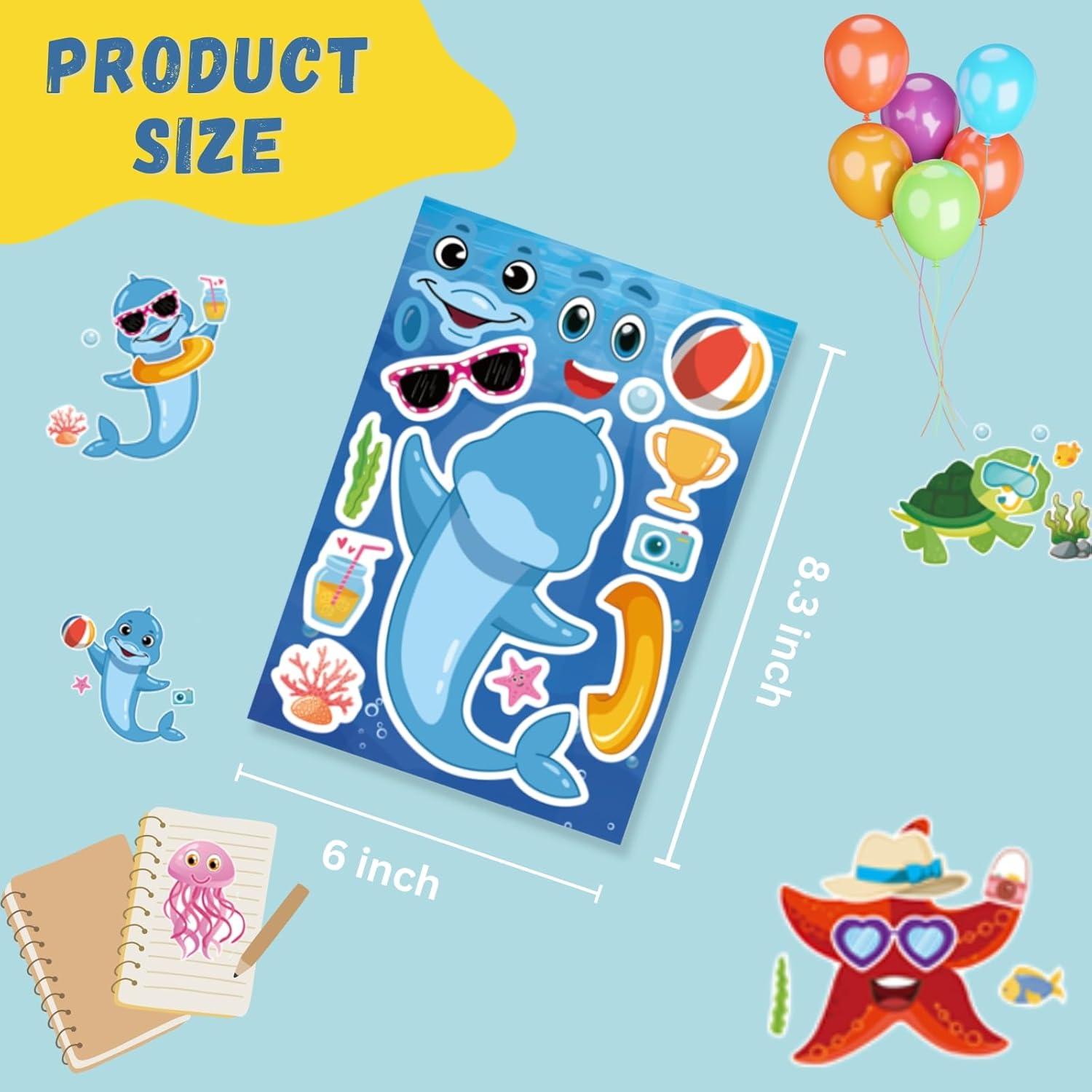 Stickes Animales Marinos Jovial y Alegre 32 Hojas Reutilizables