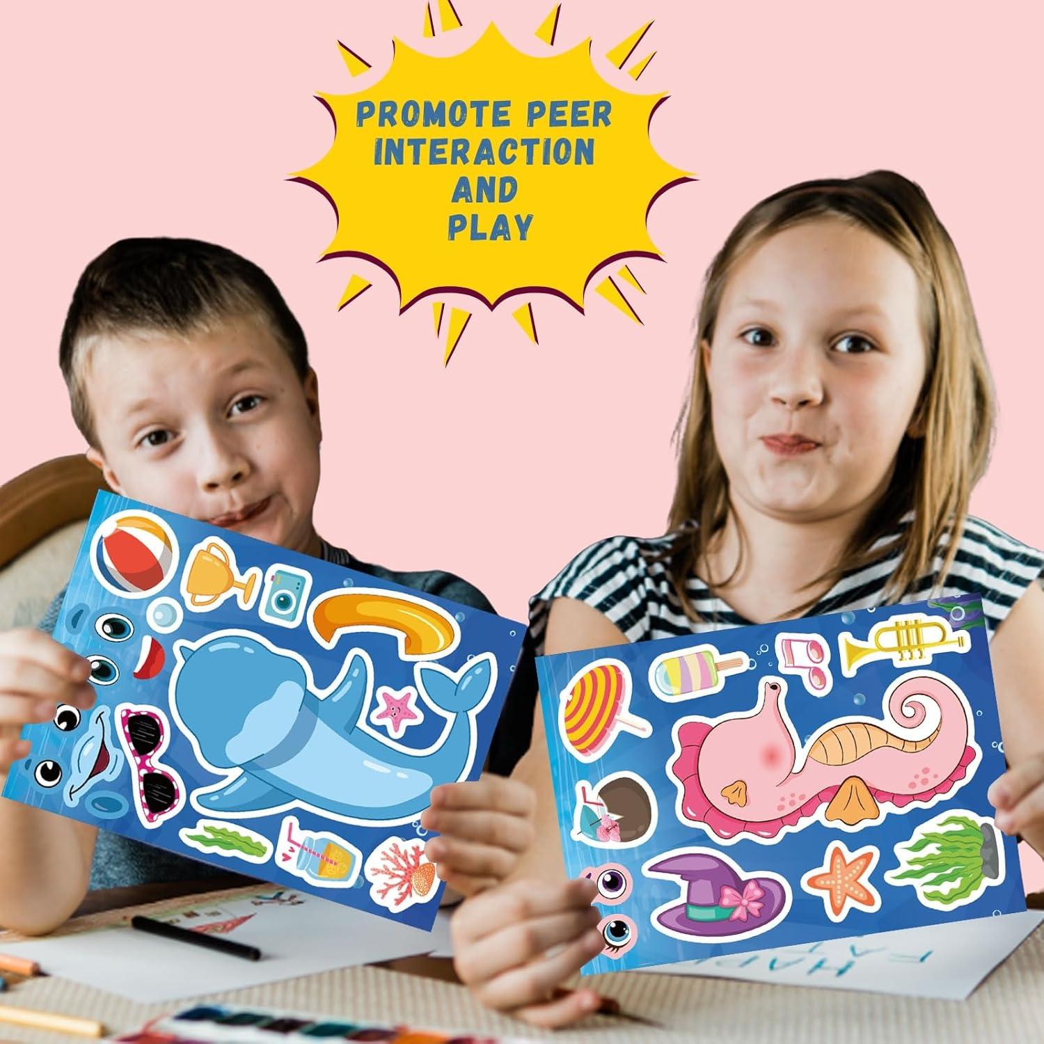 Stickes Animales Marinos Jovial y Alegre 32 Hojas Reutilizables