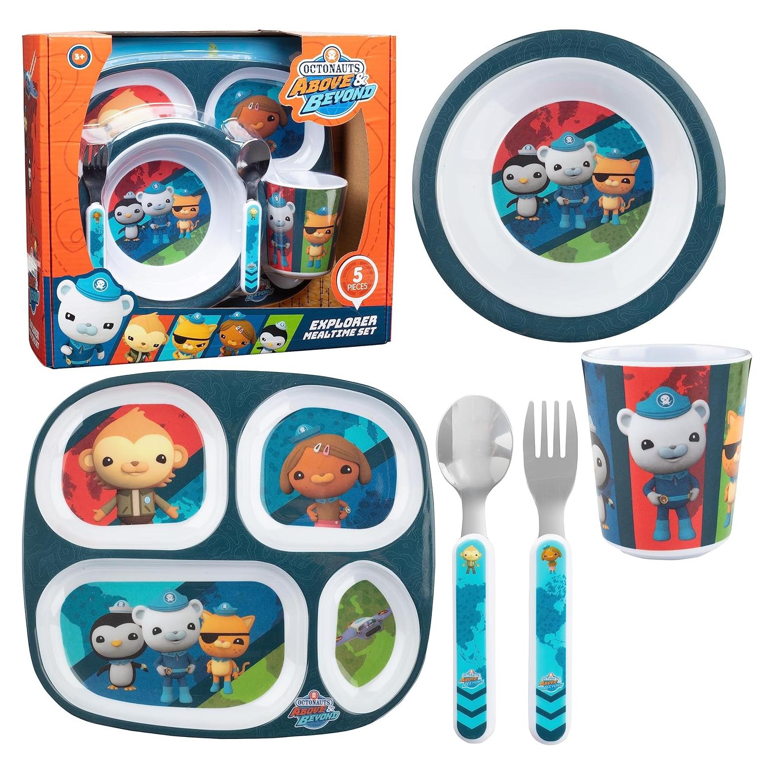 Juego de Comida Octonautas 5 Piezas - Plato Dividido Azul