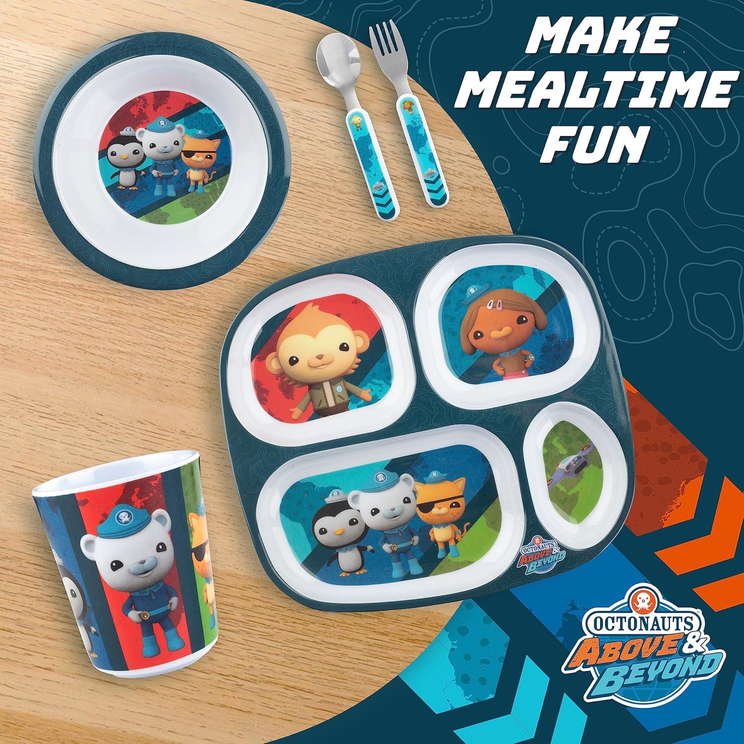 Juego de Comida Octonautas 5 Piezas - Plato Dividido Azul