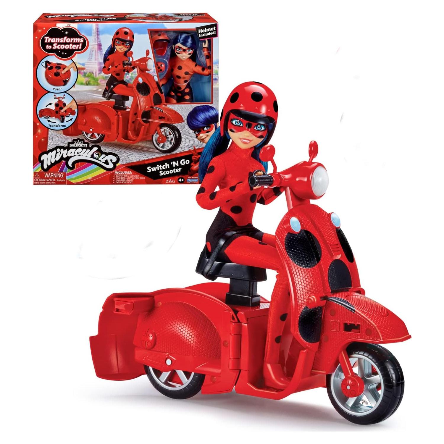 Muñeca Marinette Ladybug 26cm con Scooter Transformador