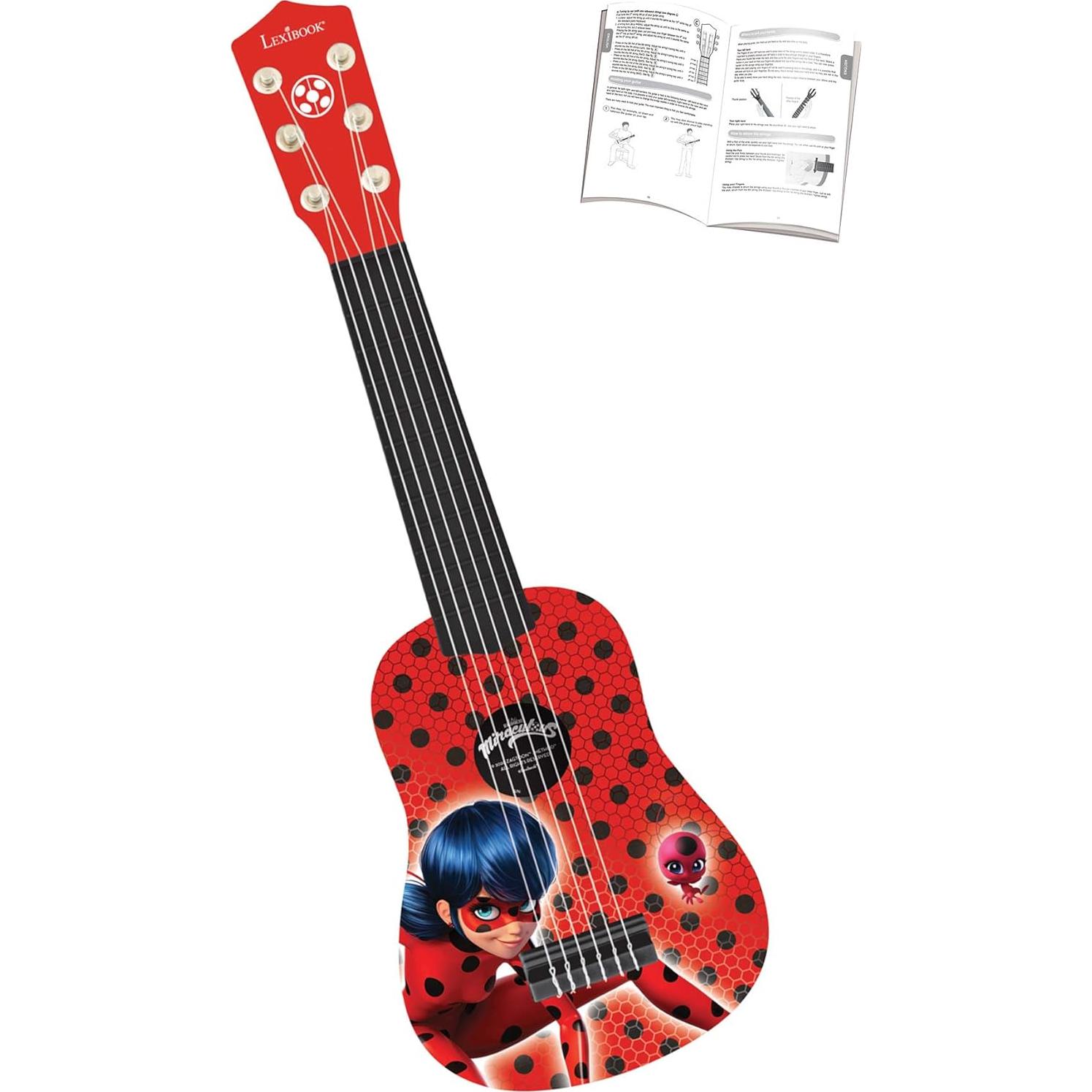 Guitarra Infantil Lexibook Miraculous Ladybug 53cm 6 Cuerdas