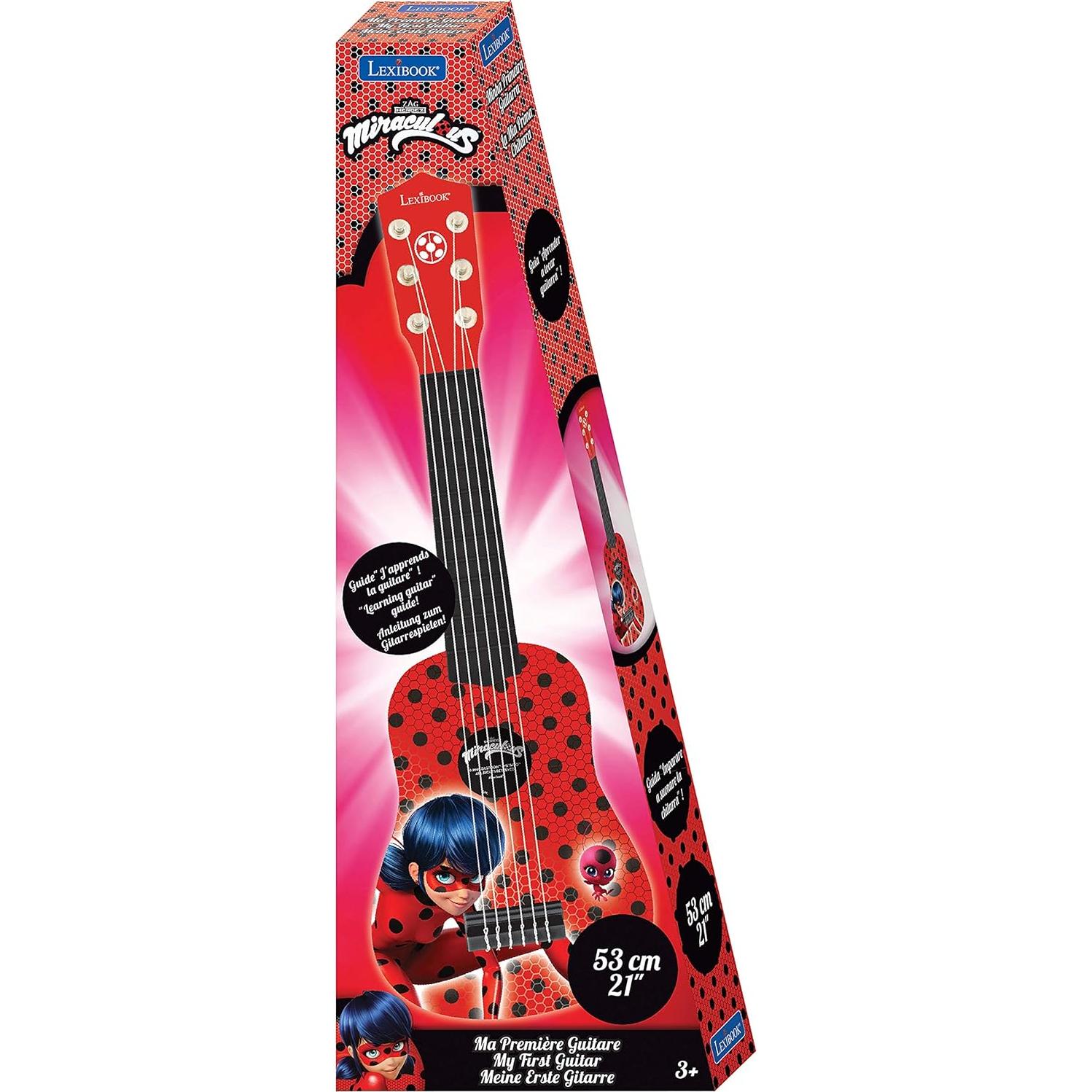 Guitarra Infantil Lexibook Miraculous Ladybug 53cm 6 Cuerdas