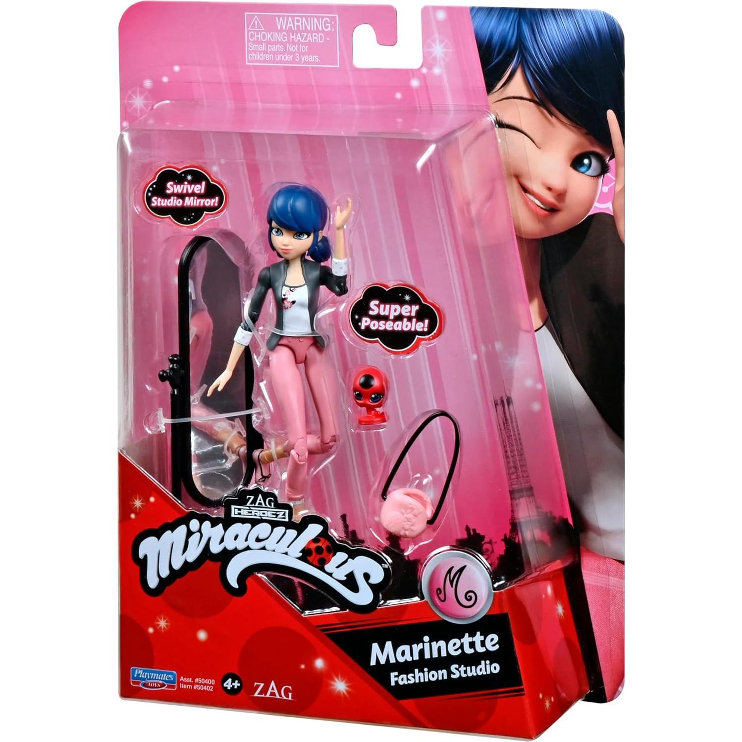 Muñeca Marinette de Miraculous Ladybug 12.7 cm con accesorios