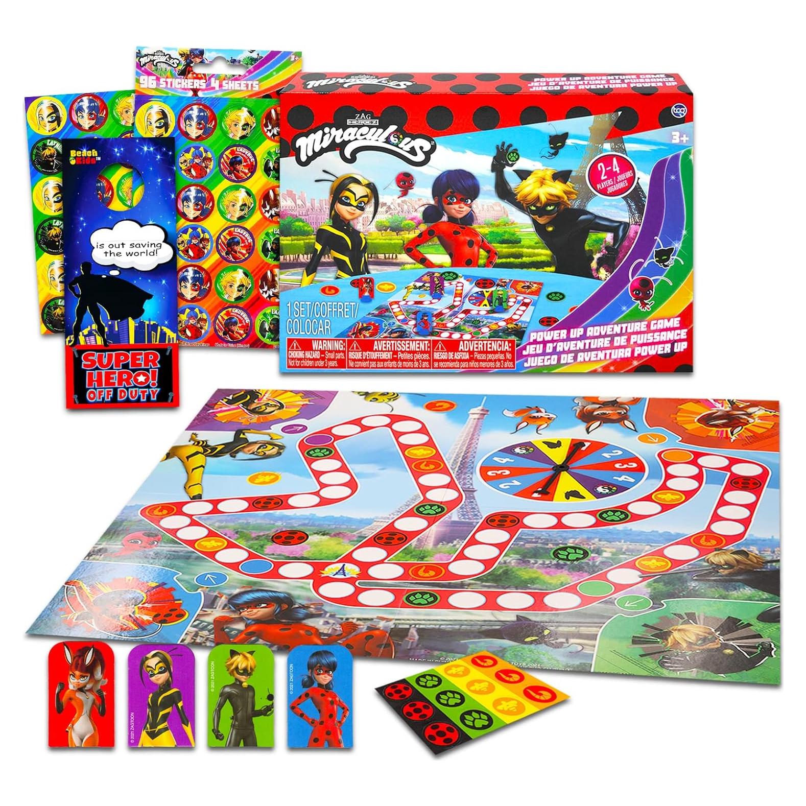 Juego de Mesa Aventura Potenciación Miraculous Ladybug + Stickers