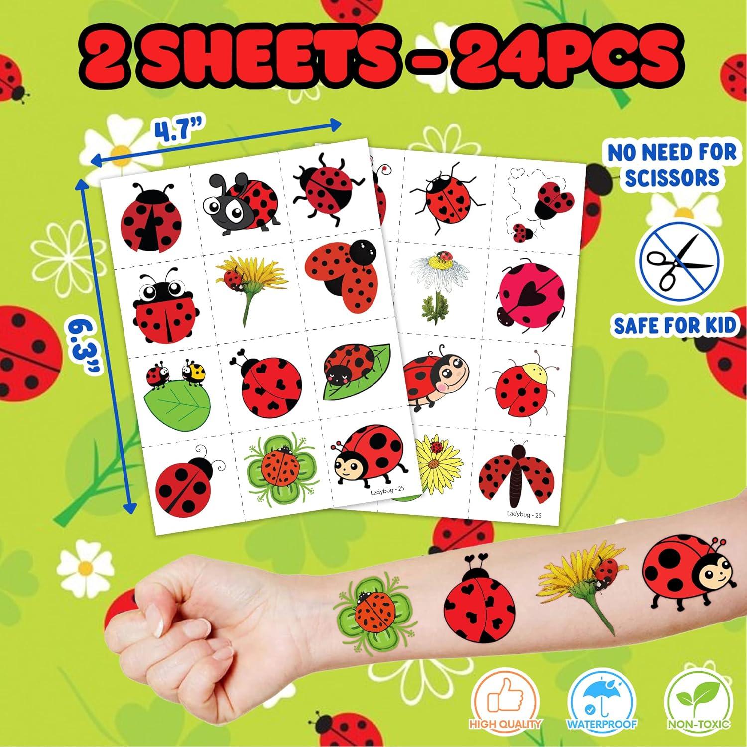 Set de Sellos y Tatuajes Temporales de Mariquita - 36 Piezas