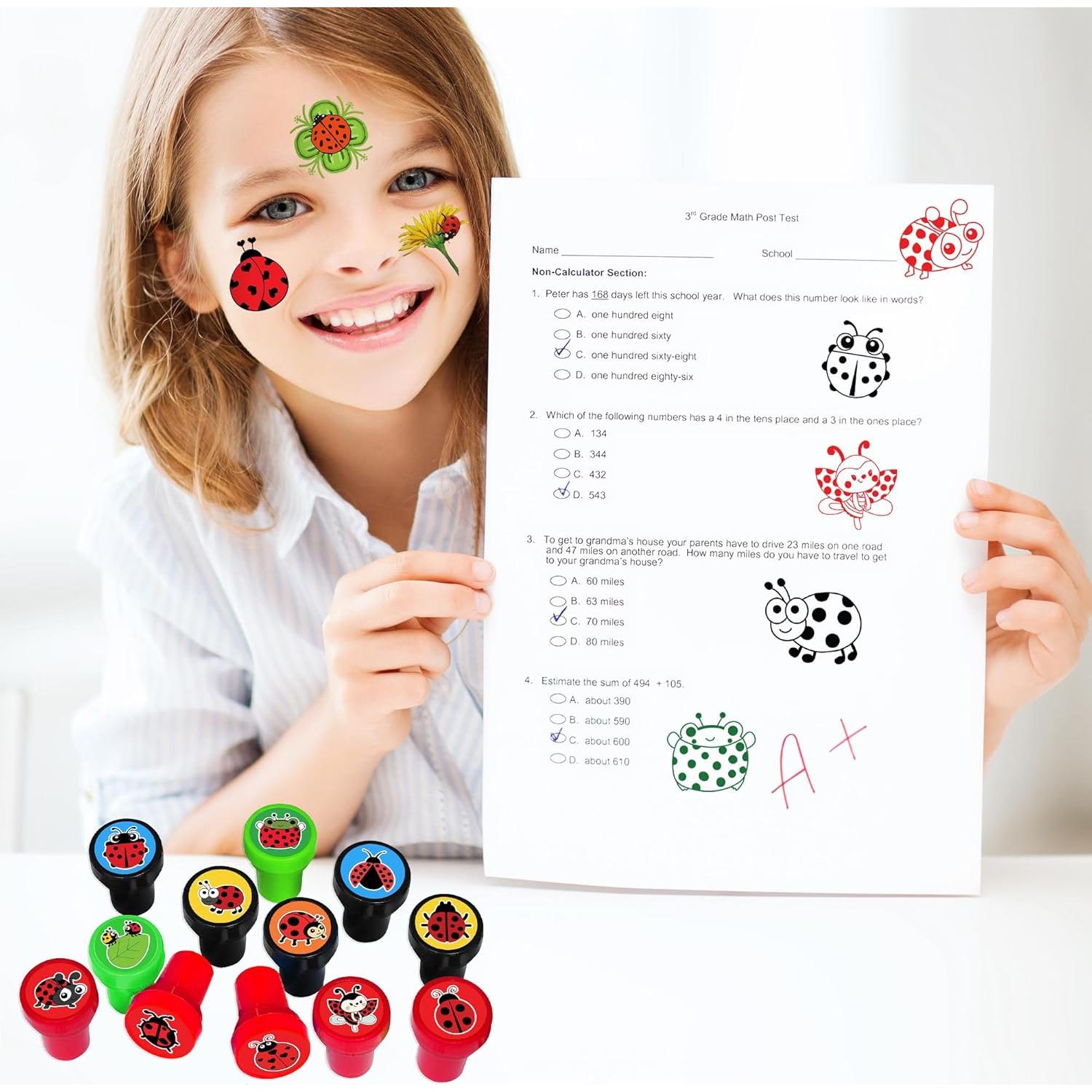 Set de Sellos y Tatuajes Temporales de Mariquita - 36 Piezas