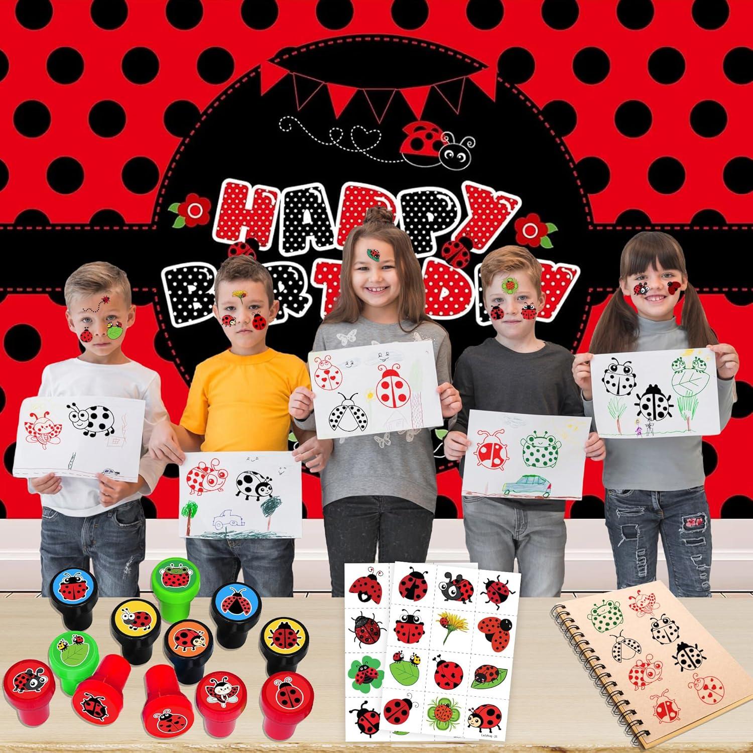 Set de Sellos y Tatuajes Temporales de Mariquita - 36 Piezas