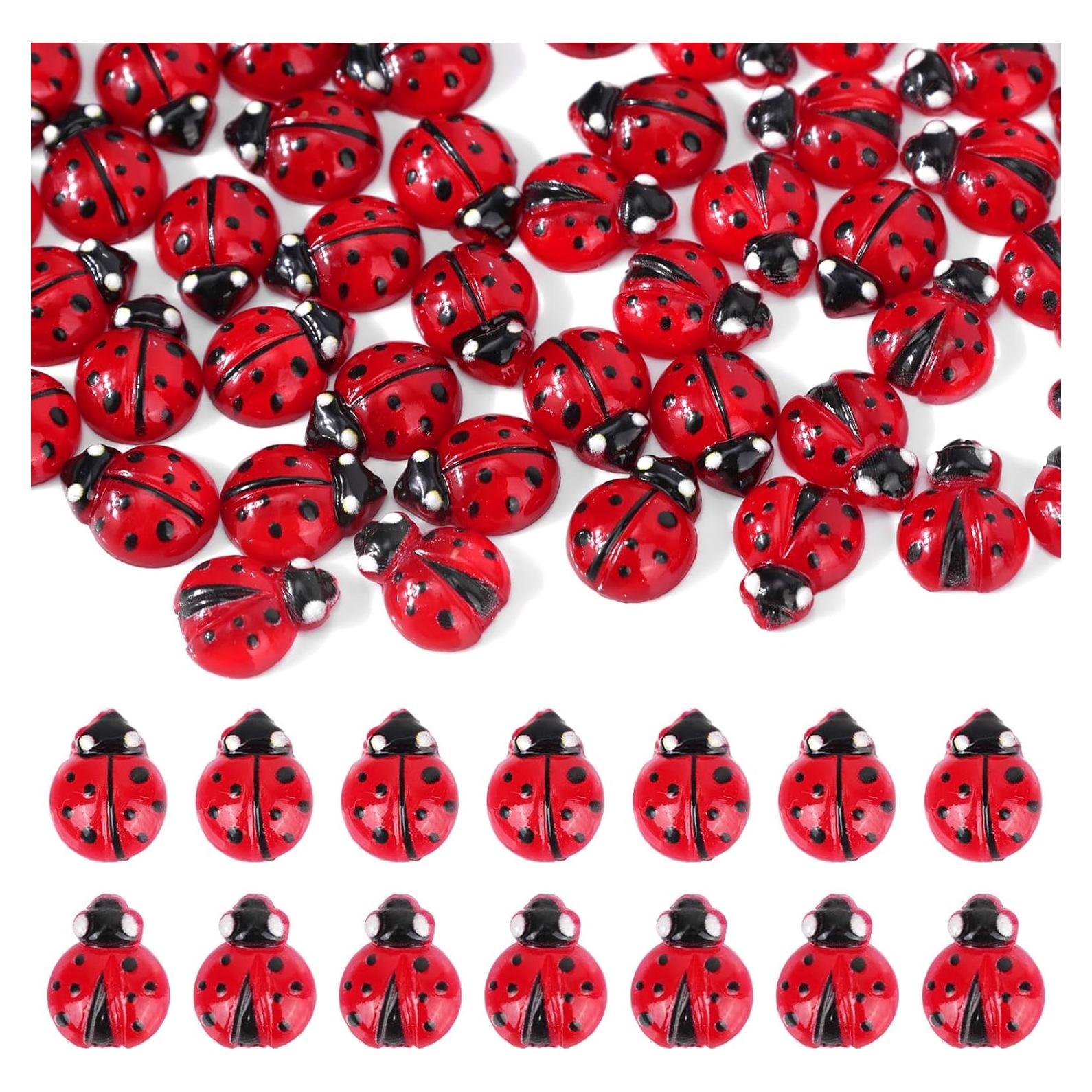 120 Mini Mariquitas de Resina para Decoración - Lasuroa