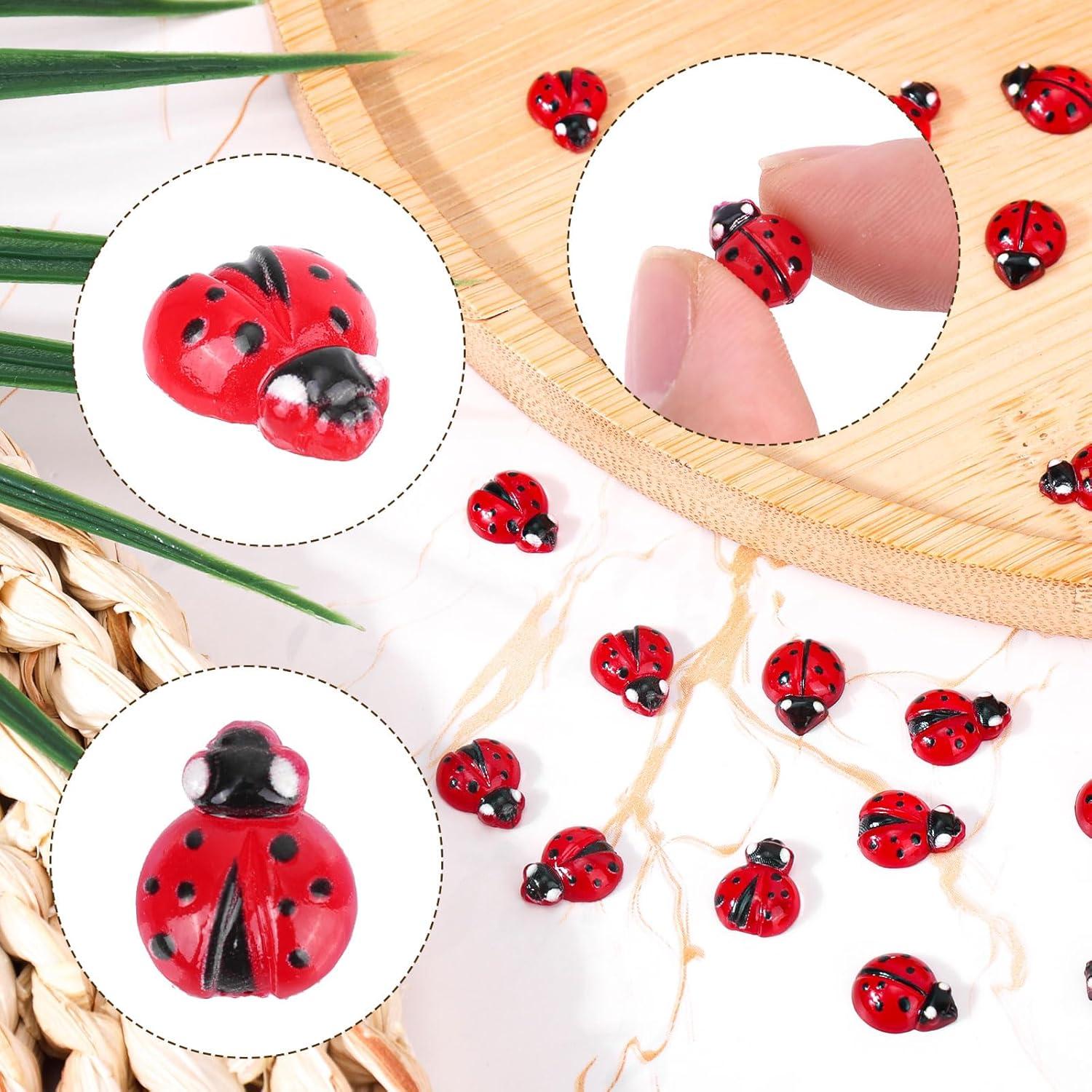 120 Mini Mariquitas de Resina para Decoración - Lasuroa