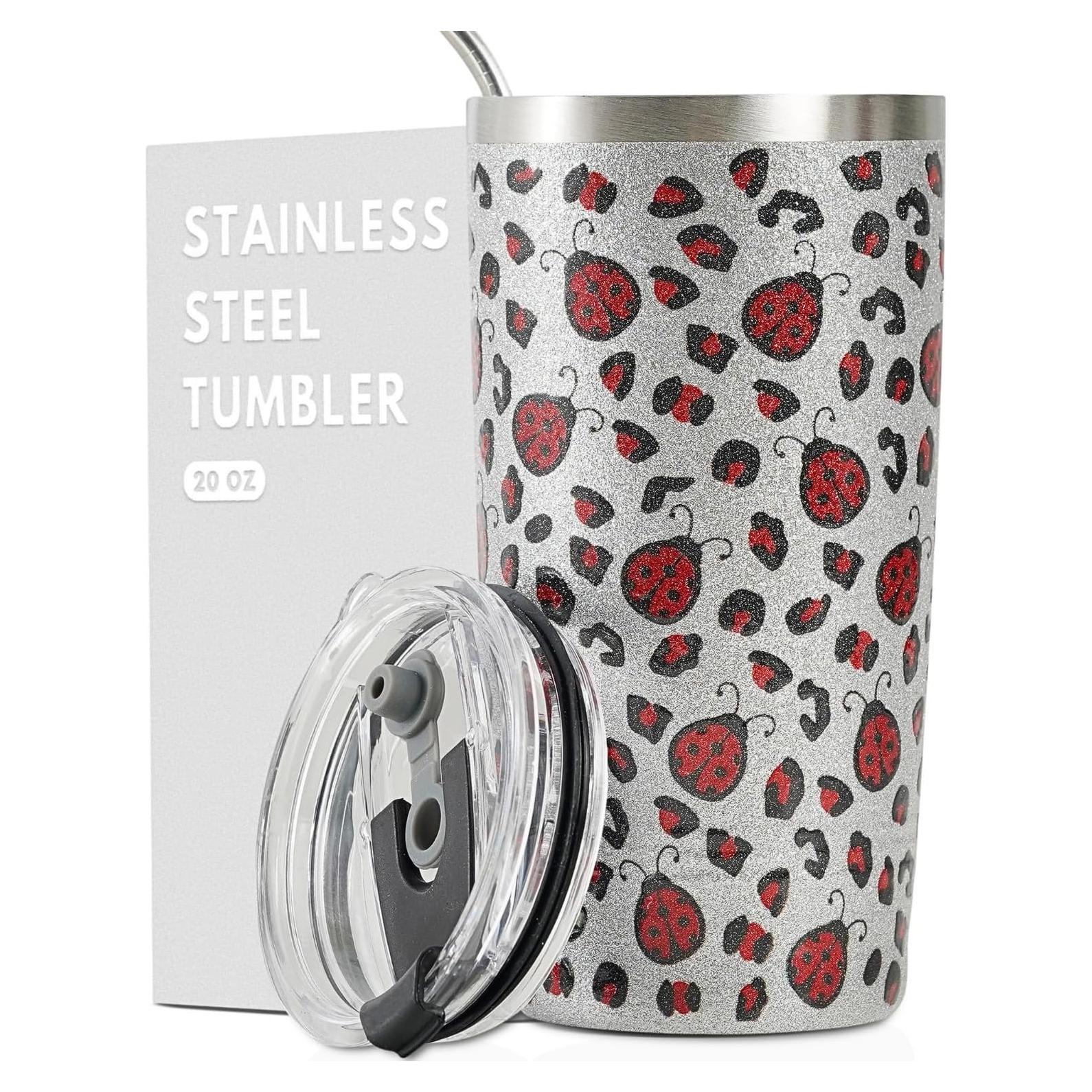 Vaso Térmico de Acero Inoxidable Onebttl 600ml Mariquita Leopardo