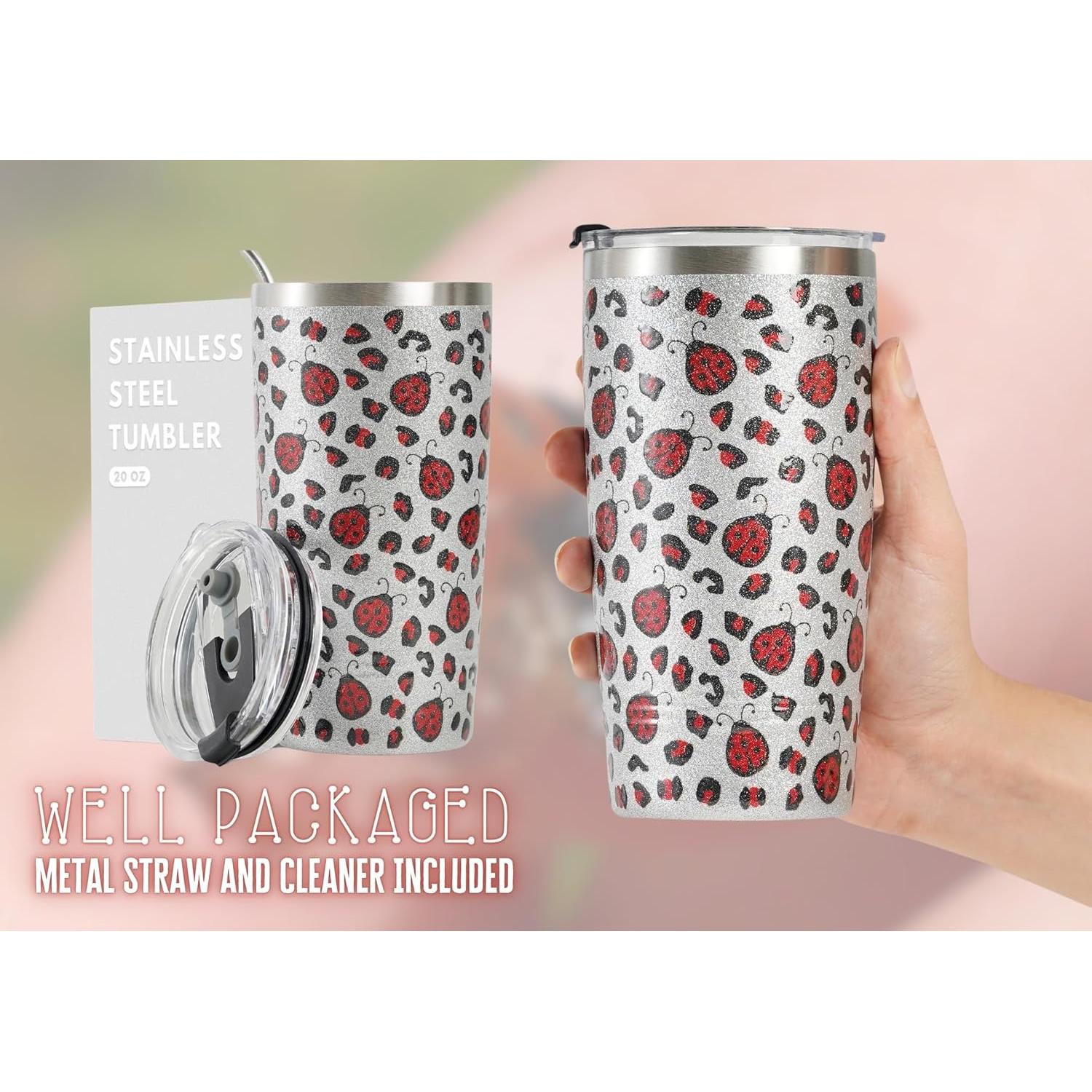 Vaso Térmico de Acero Inoxidable Onebttl 600ml Mariquita Leopardo