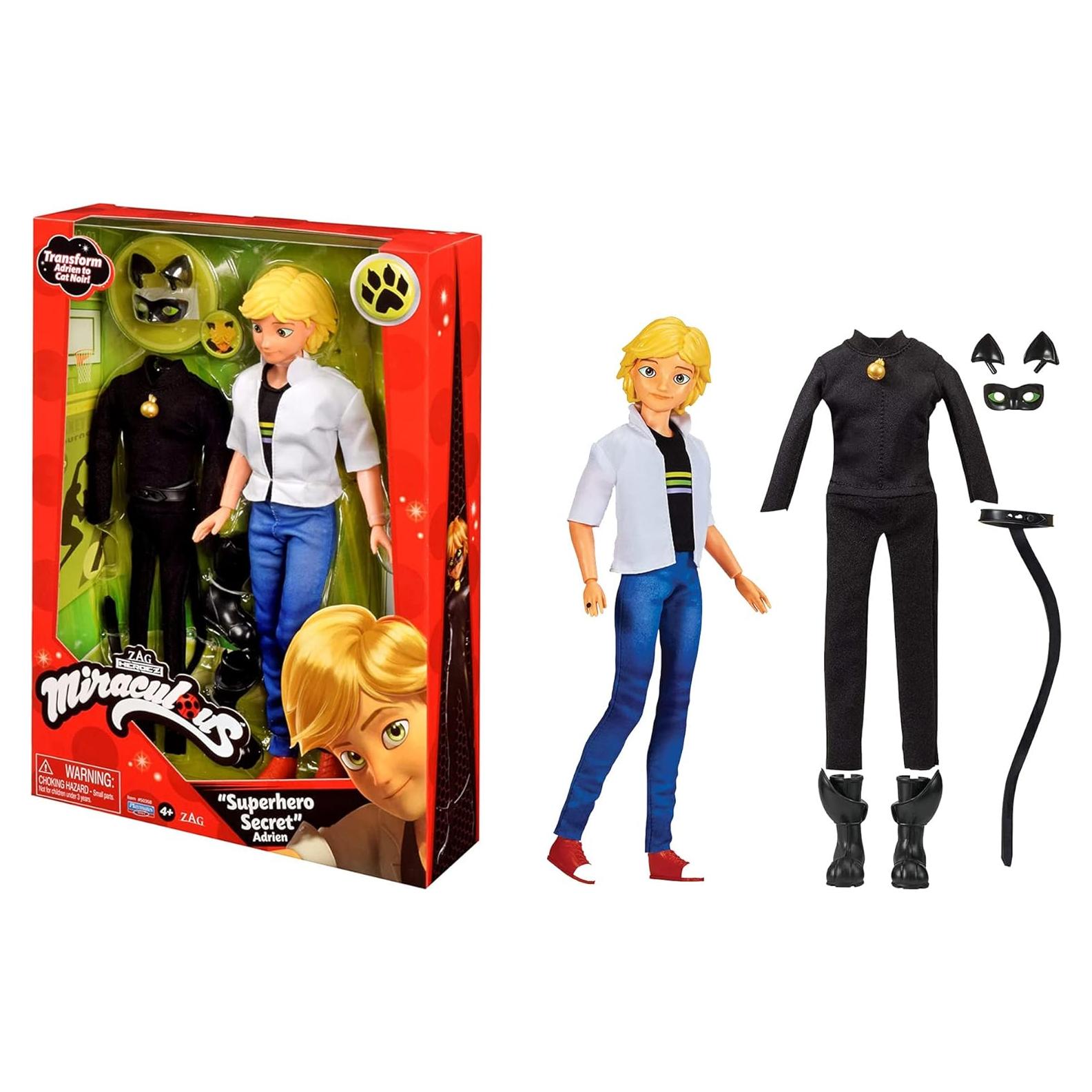 Muñeca Adrien Superhéroe Secreto Cat Noir 26.67 cm Playmates