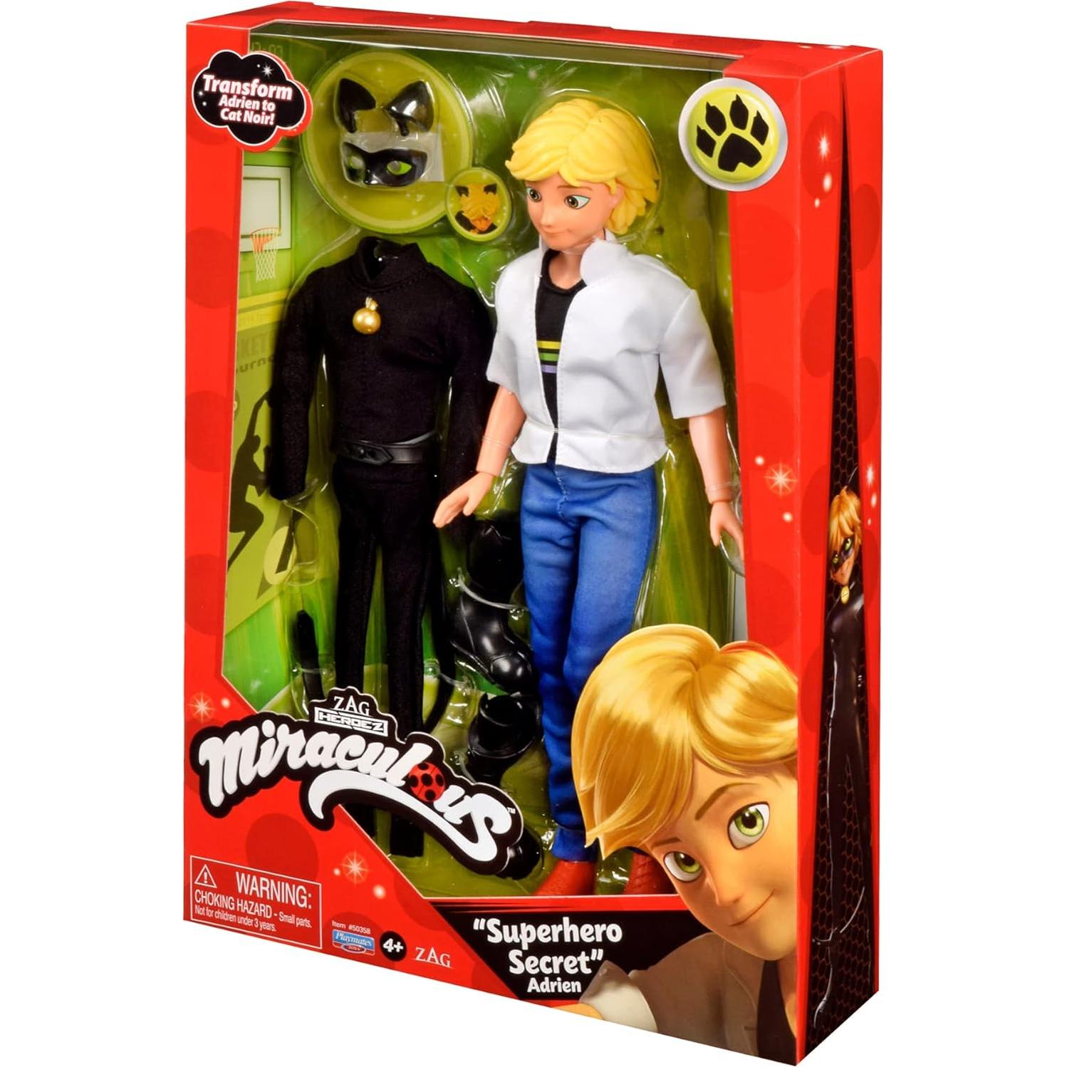 Muñeca Adrien Superhéroe Secreto Cat Noir 26.67 cm Playmates