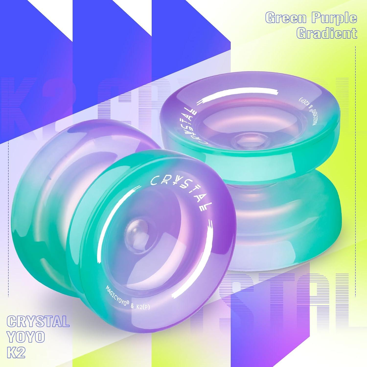 Yoyo MagicYoyo K2 Cristal Verde Púrpura para Niños y Adultos