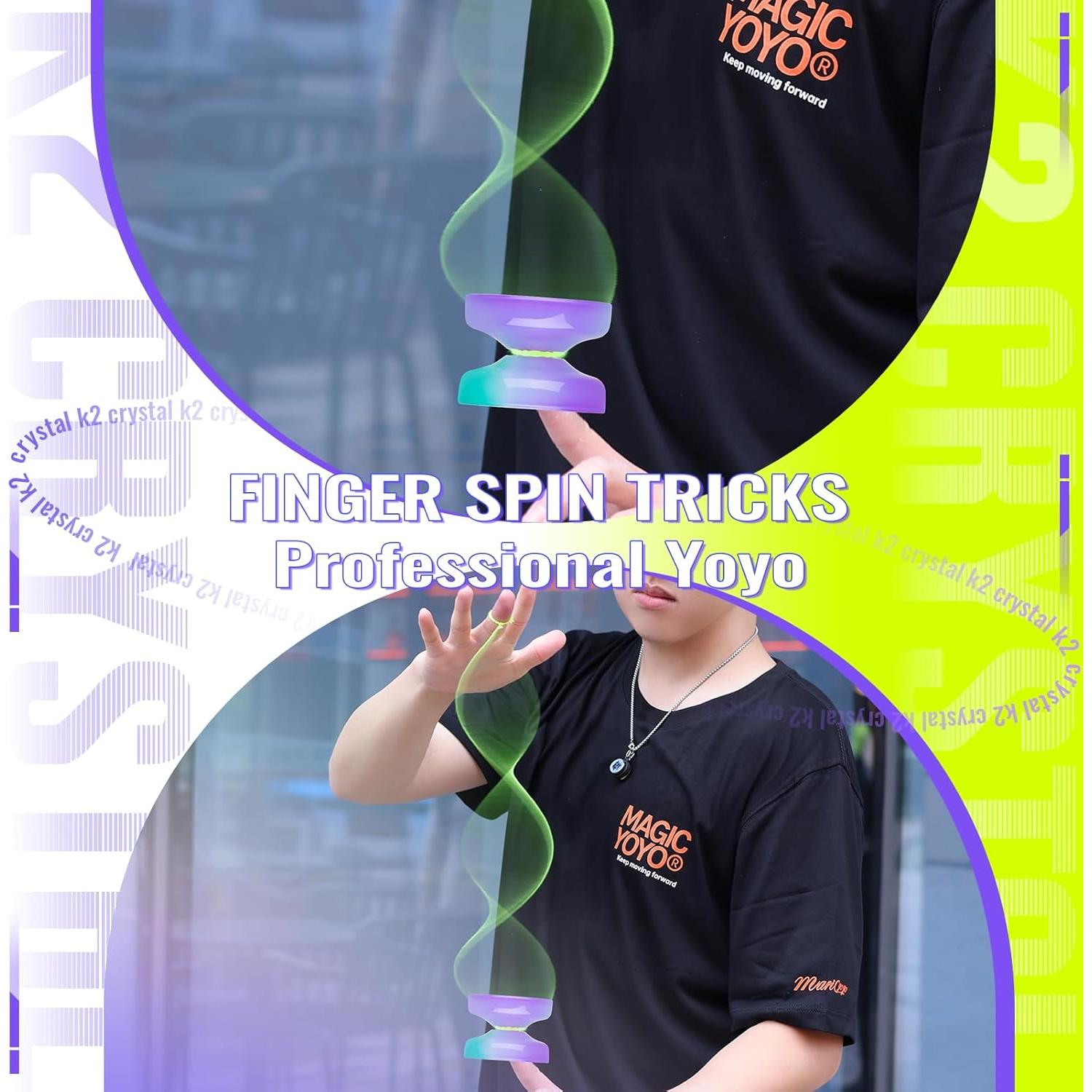 Yoyo MagicYoyo K2 Cristal Verde Púrpura para Niños y Adultos