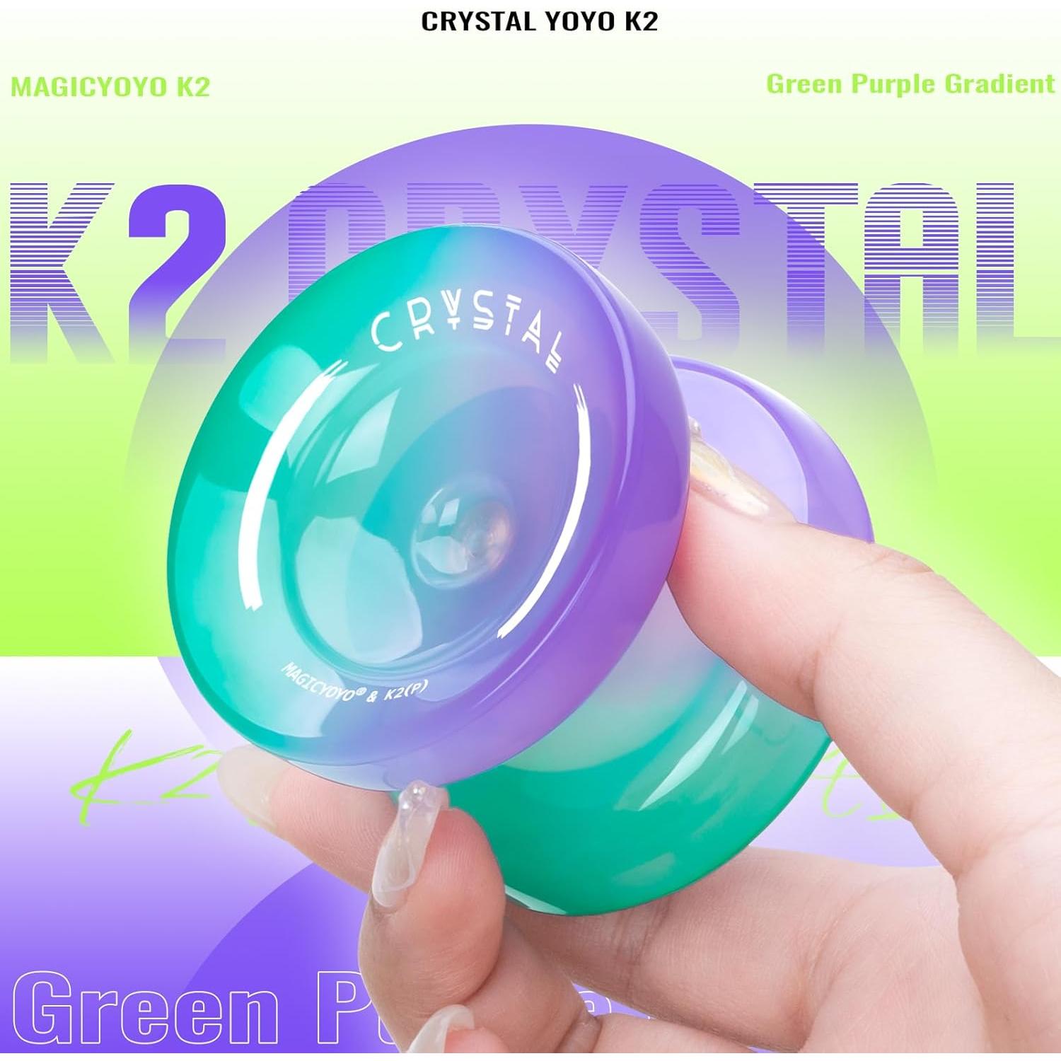 Yoyo MagicYoyo K2 Cristal Verde Púrpura para Niños y Adultos