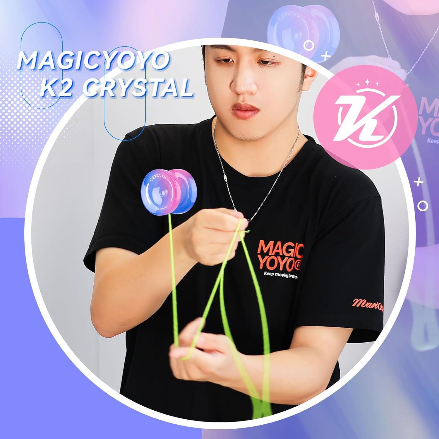 Yoyo MAGICYOYO K2 Crystal para Niños Principiantes - Azul Rosa