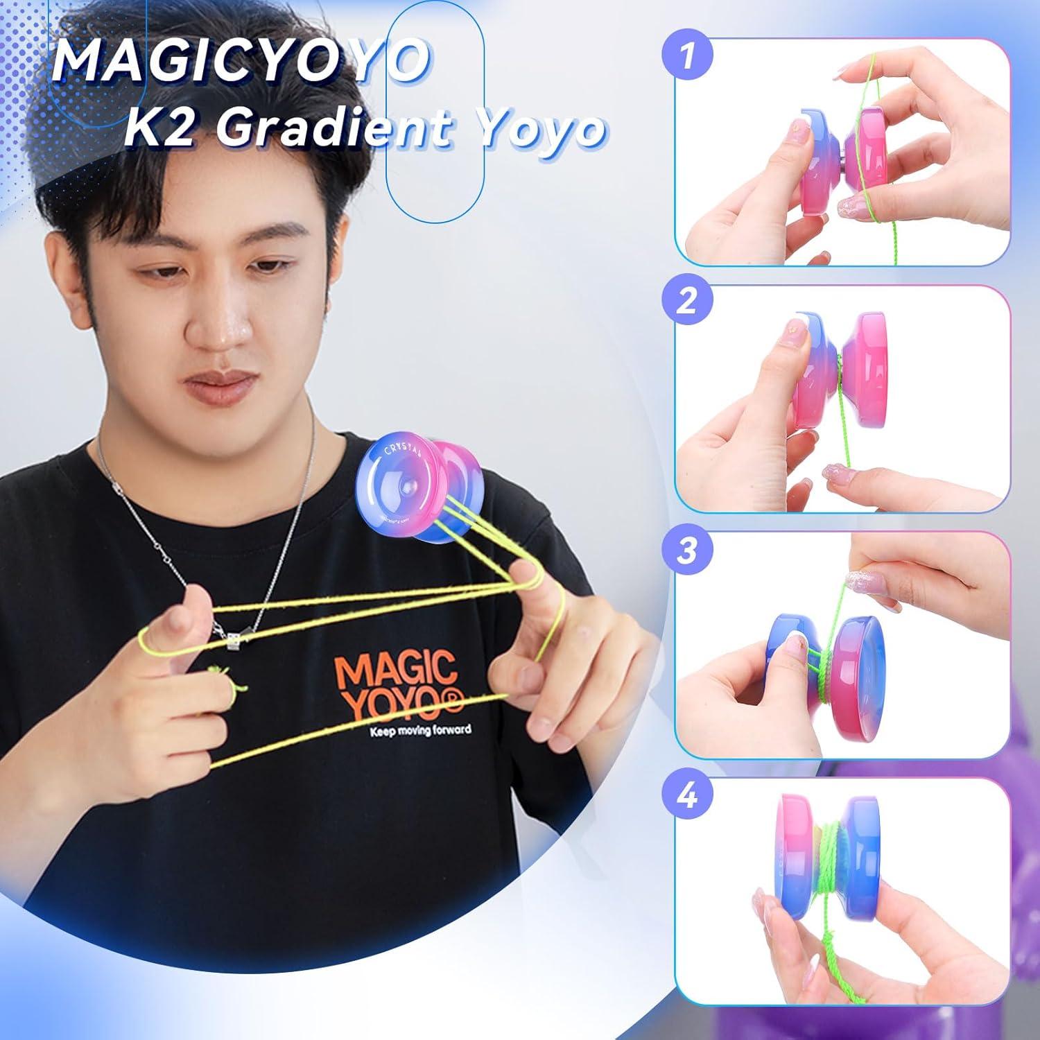 Yoyo MAGICYOYO K2 Crystal para Niños Principiantes - Azul Rosa