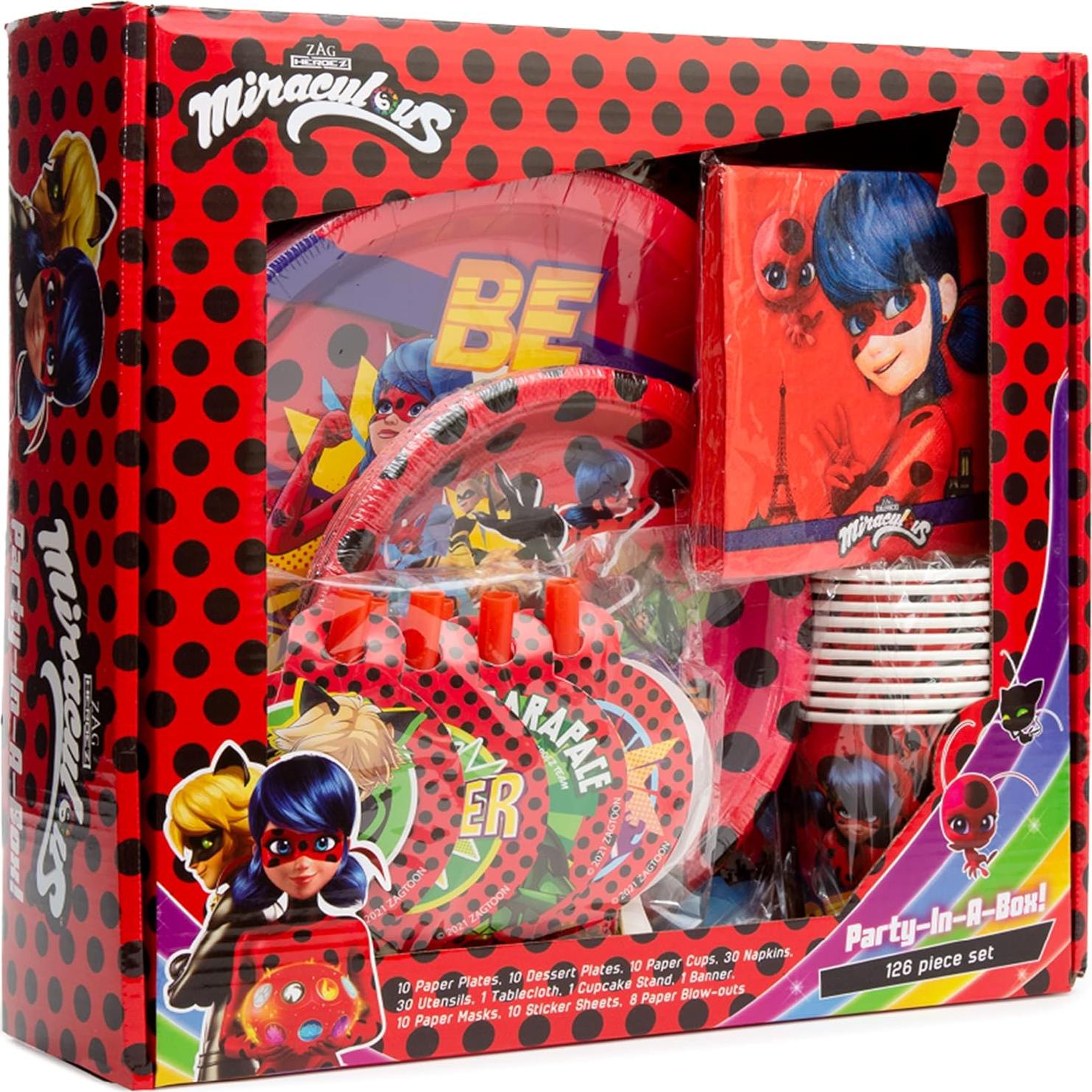 Kit de Fiesta Temático Miraculous Ladybug - 100 Piezas