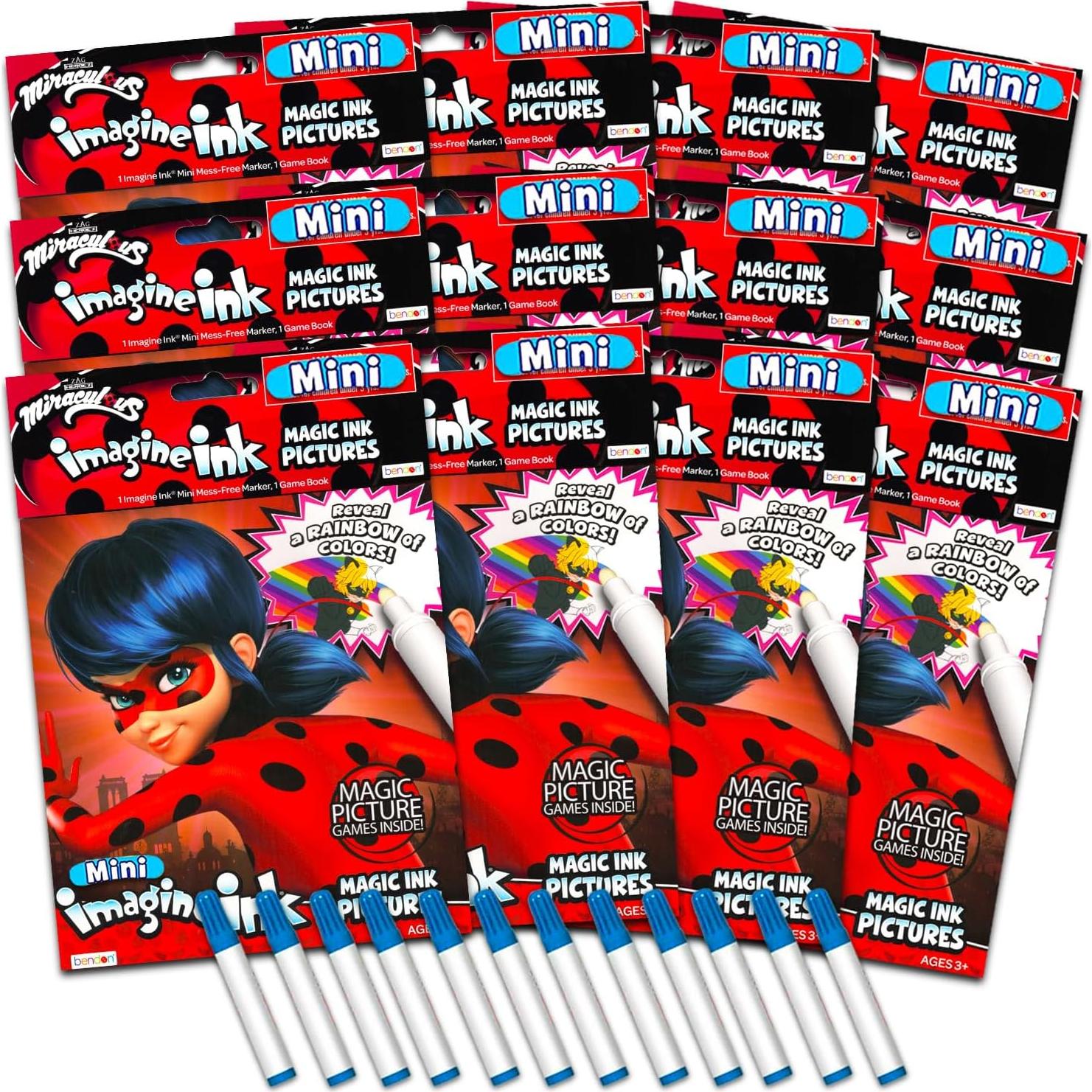 Conjunto de 12 Libros para Colorear Imagine Ink Miraculous Ladybug