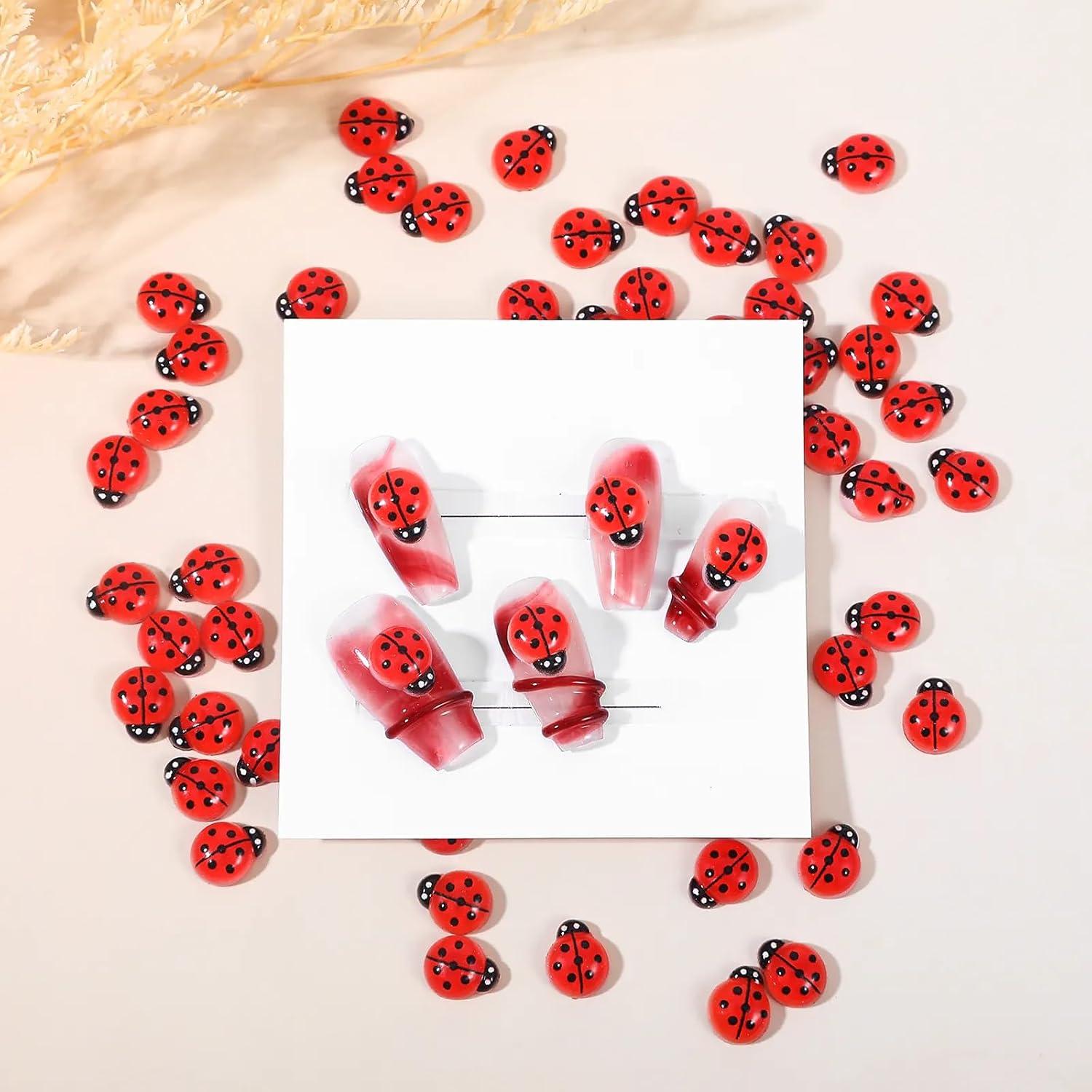 100 Mini Mariquitas de Resina Yylaiire para Manualidades 0.86 cm