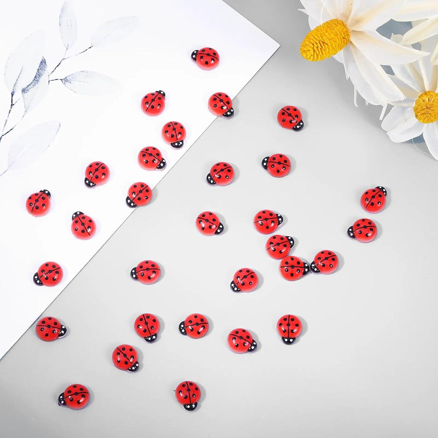 100 Mini Mariquitas de Resina Yylaiire para Manualidades 0.86 cm