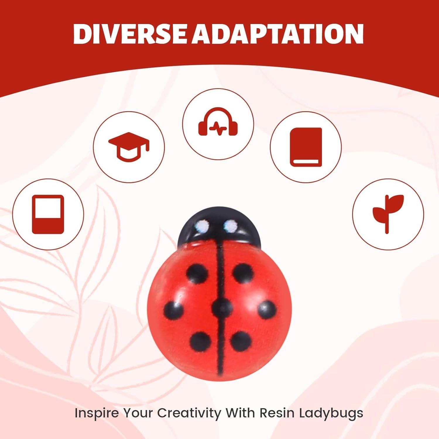 100 Mini Mariquitas de Resina Yylaiire para Manualidades 0.86 cm