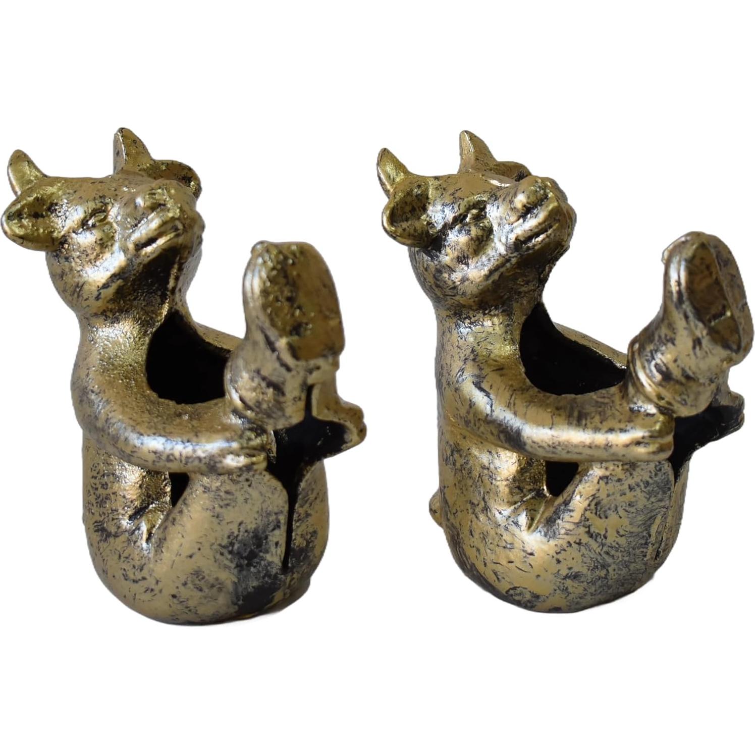 Soportes de Libros Decorativos JUCONSIN de Hierro Fundido Oro Antiguo