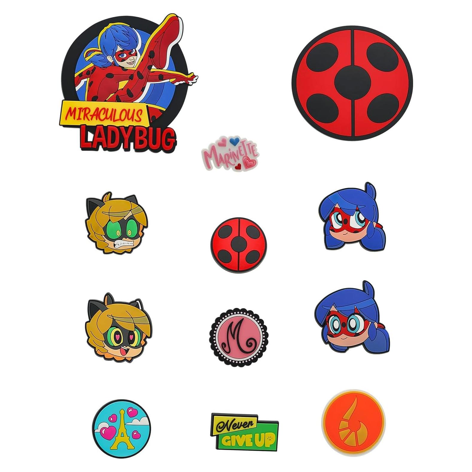 Insignias Clip-on Pop n' Swop Wyncor - 12 Variadas Ladybug