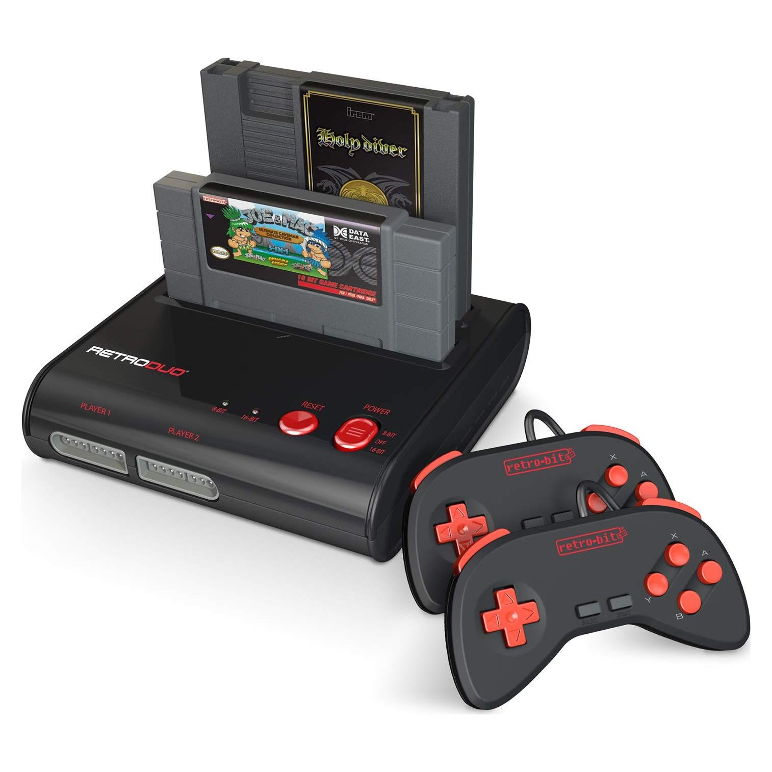 Consola Retro Duo 2 en 1 - Retro-Bit - NES y SNES - Negro/Rojo