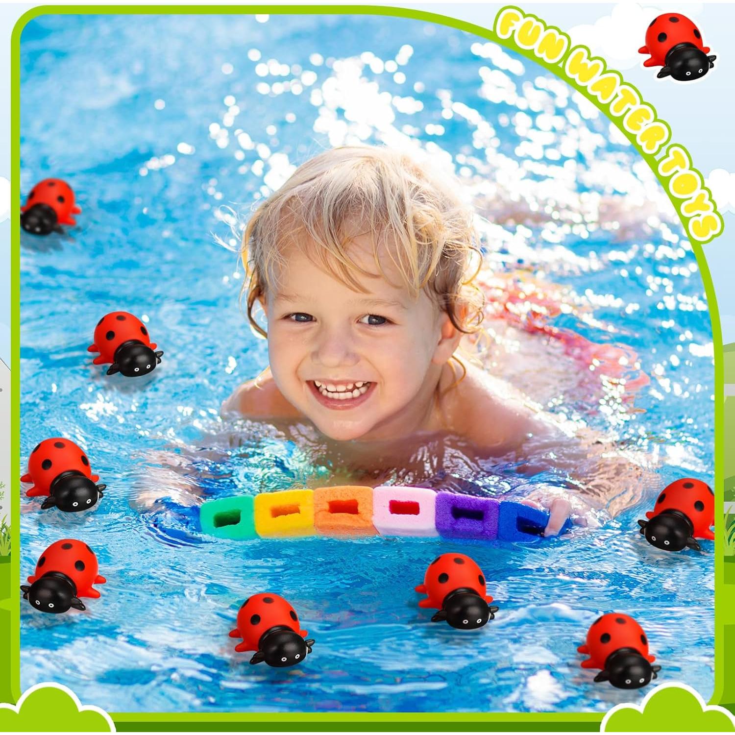 50 Juguetes de Baño de Mariquita de Goma Syhood - Flotantes