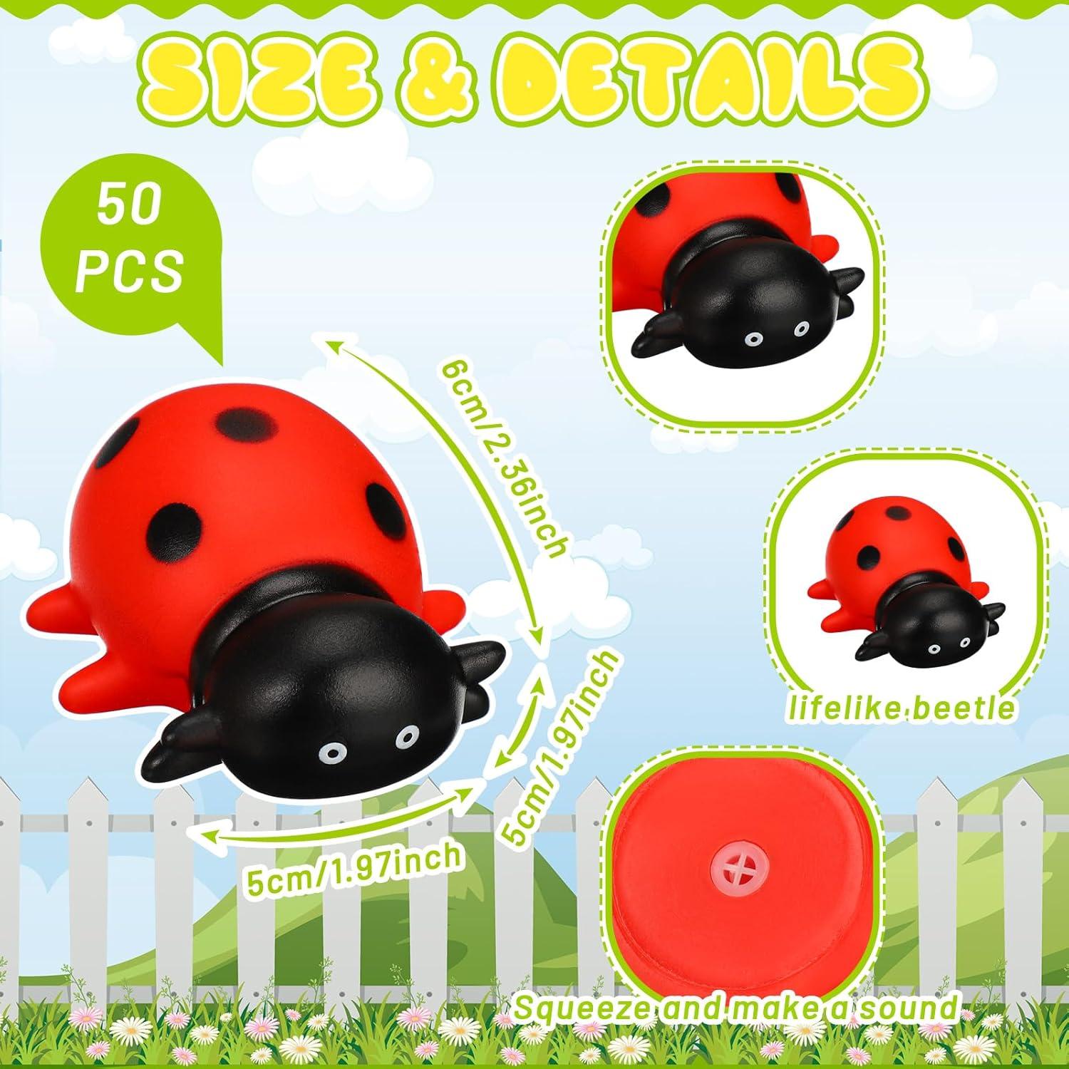 50 Juguetes de Baño de Mariquita de Goma Syhood - Flotantes