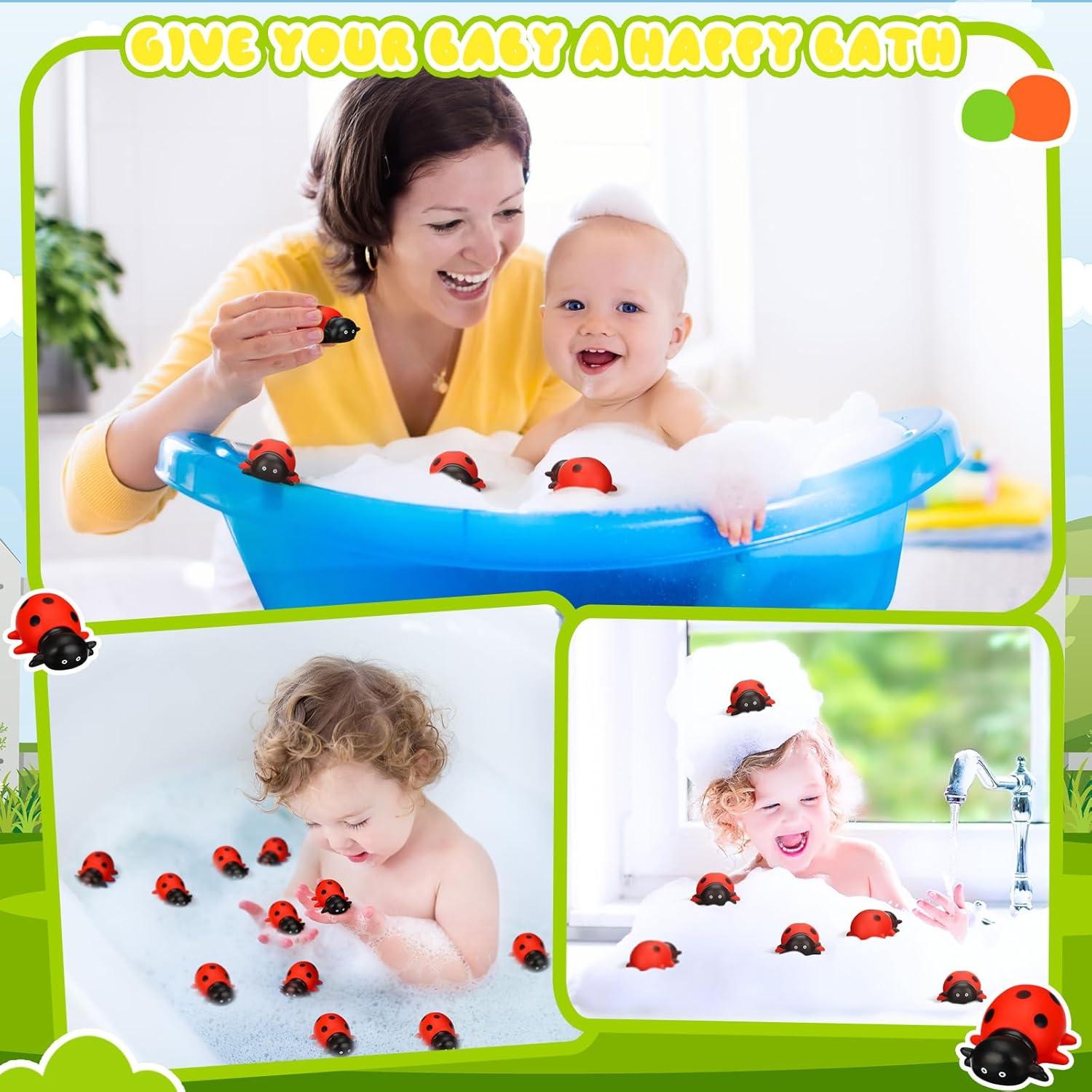 50 Juguetes de Baño de Mariquita de Goma Syhood - Flotantes