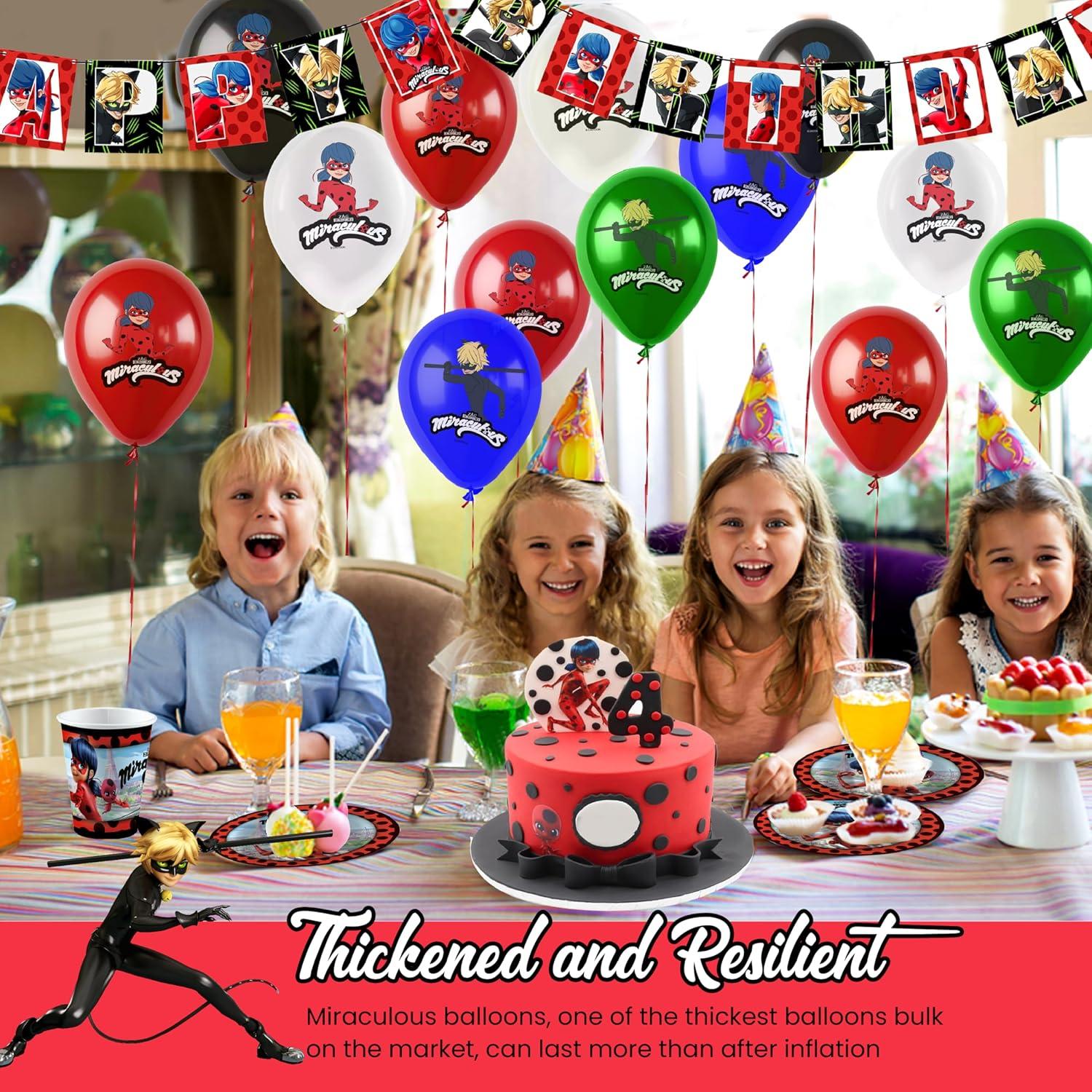 Globos de Cumpleaños Miraculous Ladybug 30 cm 25 Pcs Láttex